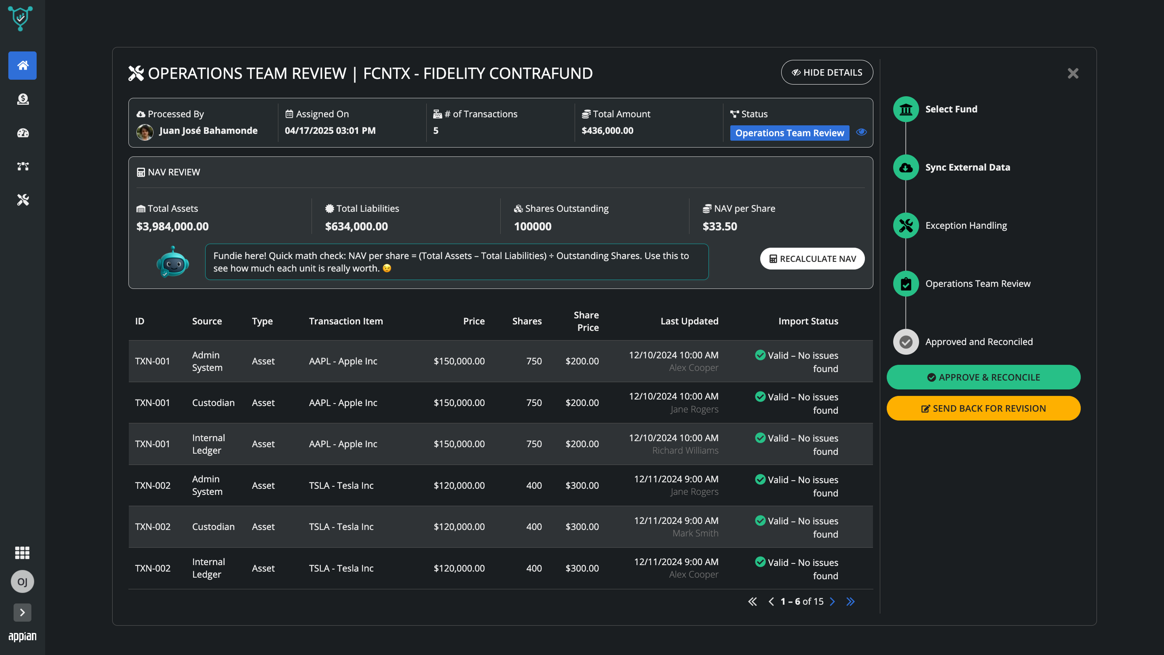 Fund Administration and Reconciliation screenshot 4