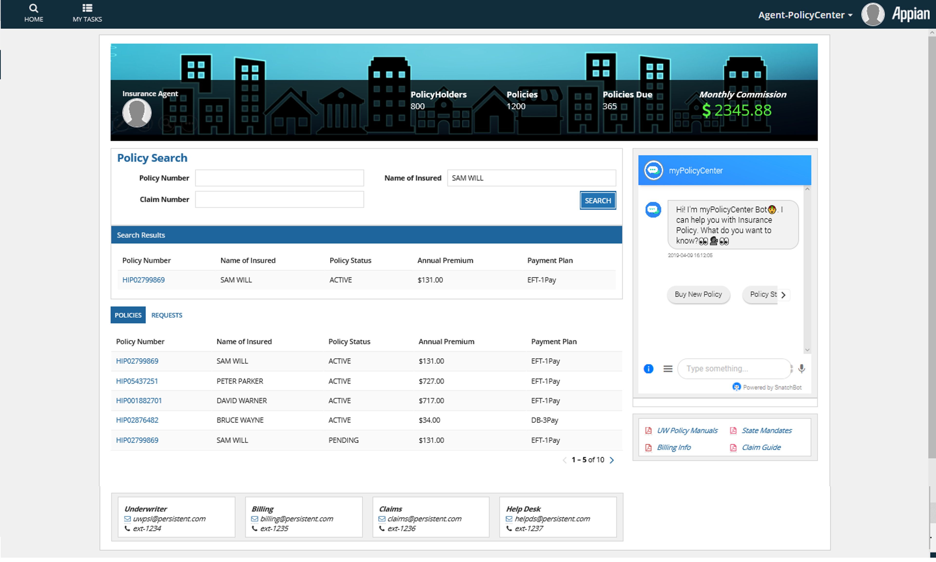 AgentPolicyCenter (Insurance Portal) screenshot 1
