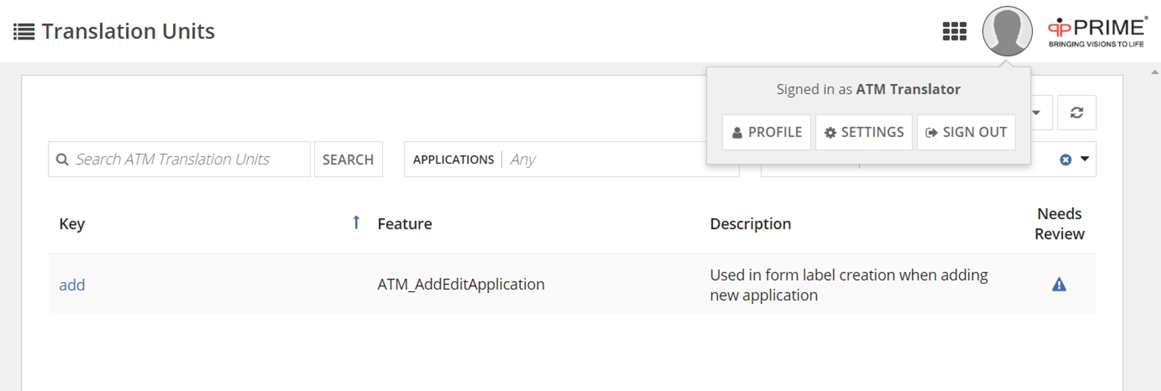 Application Translation Management screenshot 4