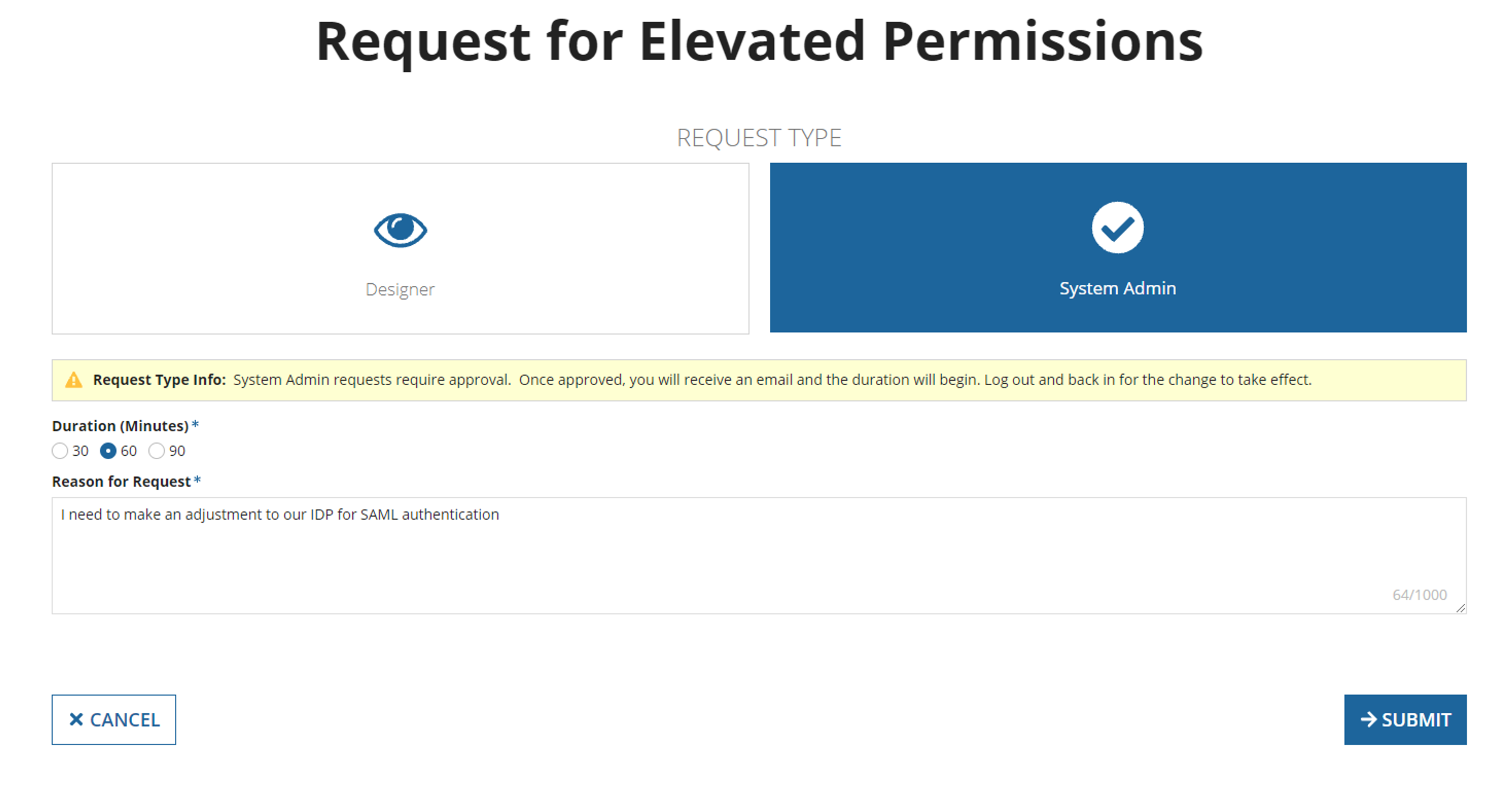 Elevated Permissions Request screenshot 3