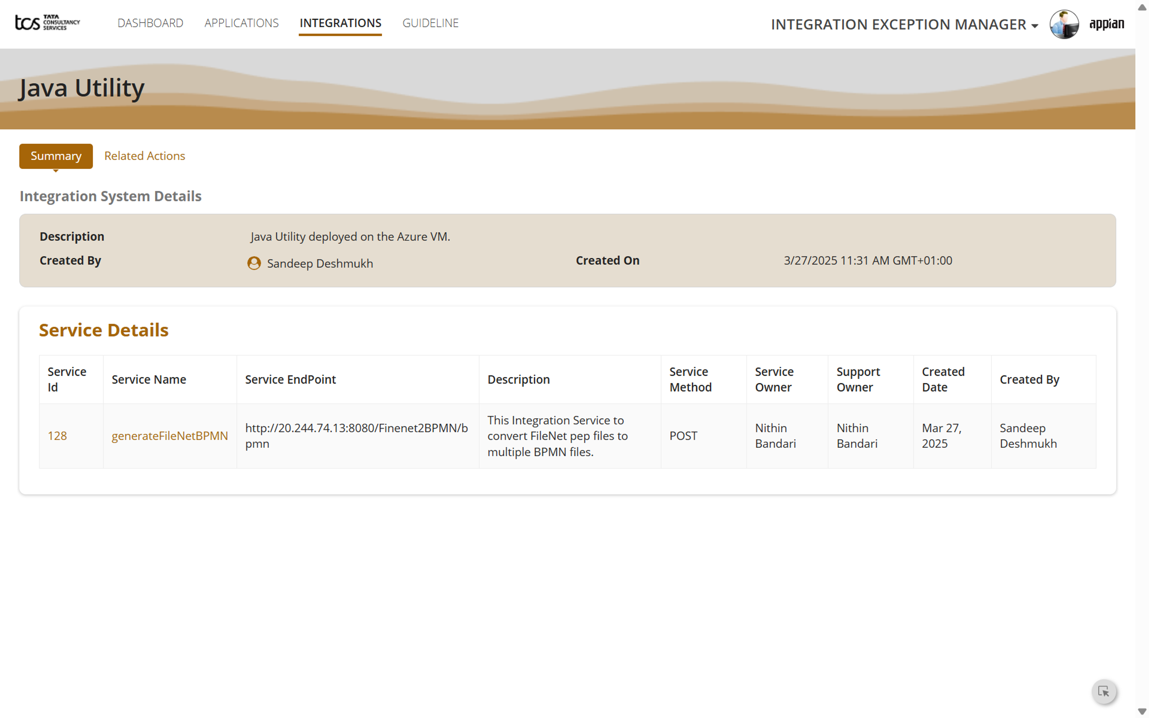 TCS Integration Exception Manager screenshot 4