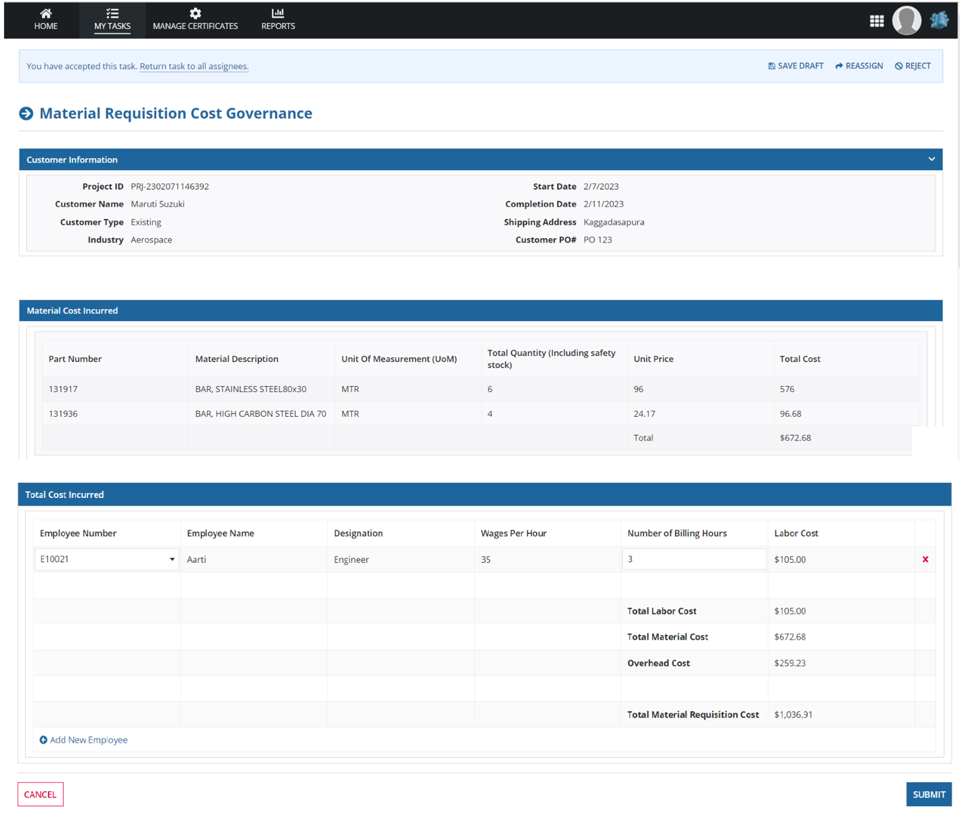 Manufacturing Governance Platform (MGP)  screenshot 2