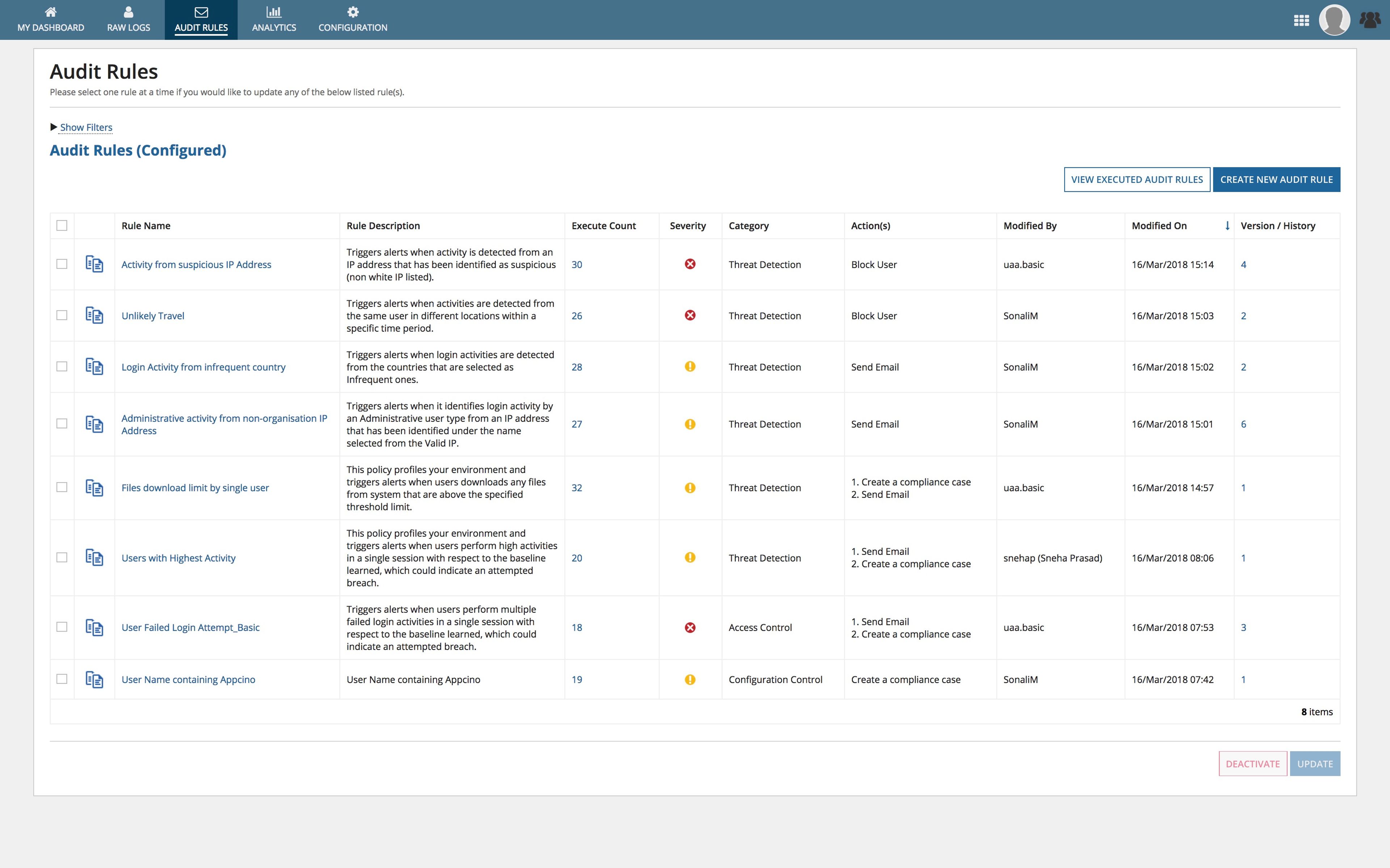 User Analytics, Compliance and Governance screenshot 6