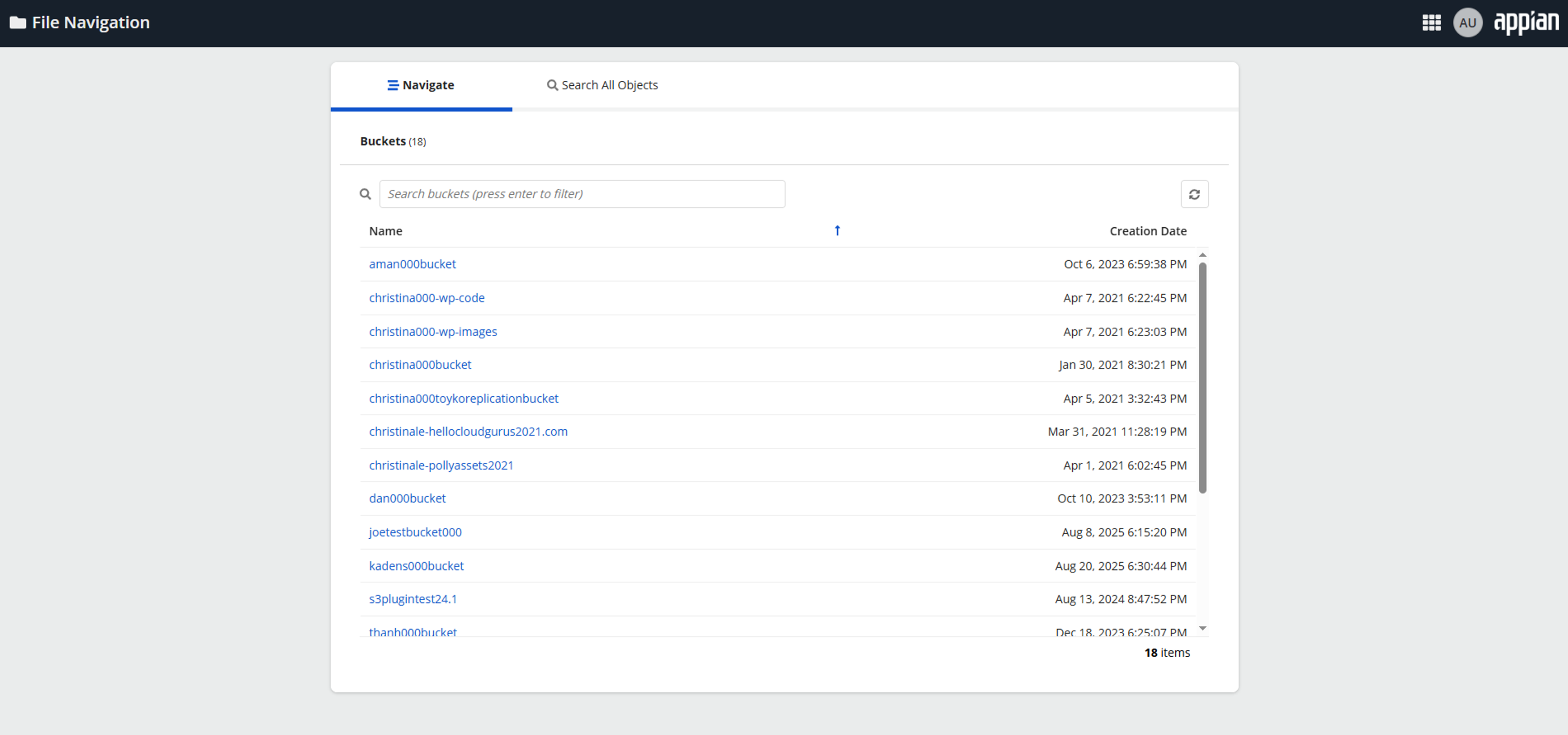 AWS S3 File Navigator screenshot 1