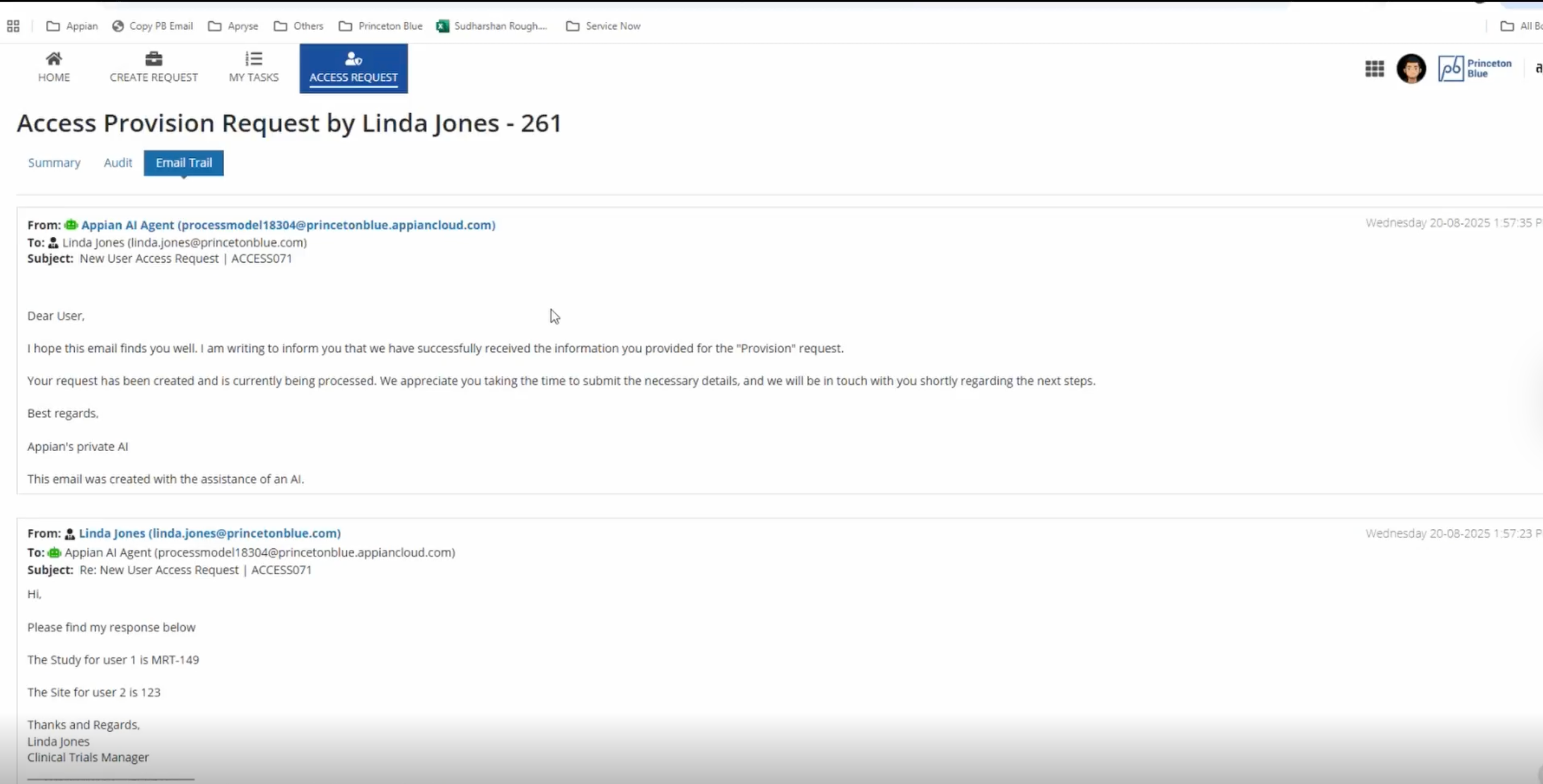Study Data Access Management screenshot 2