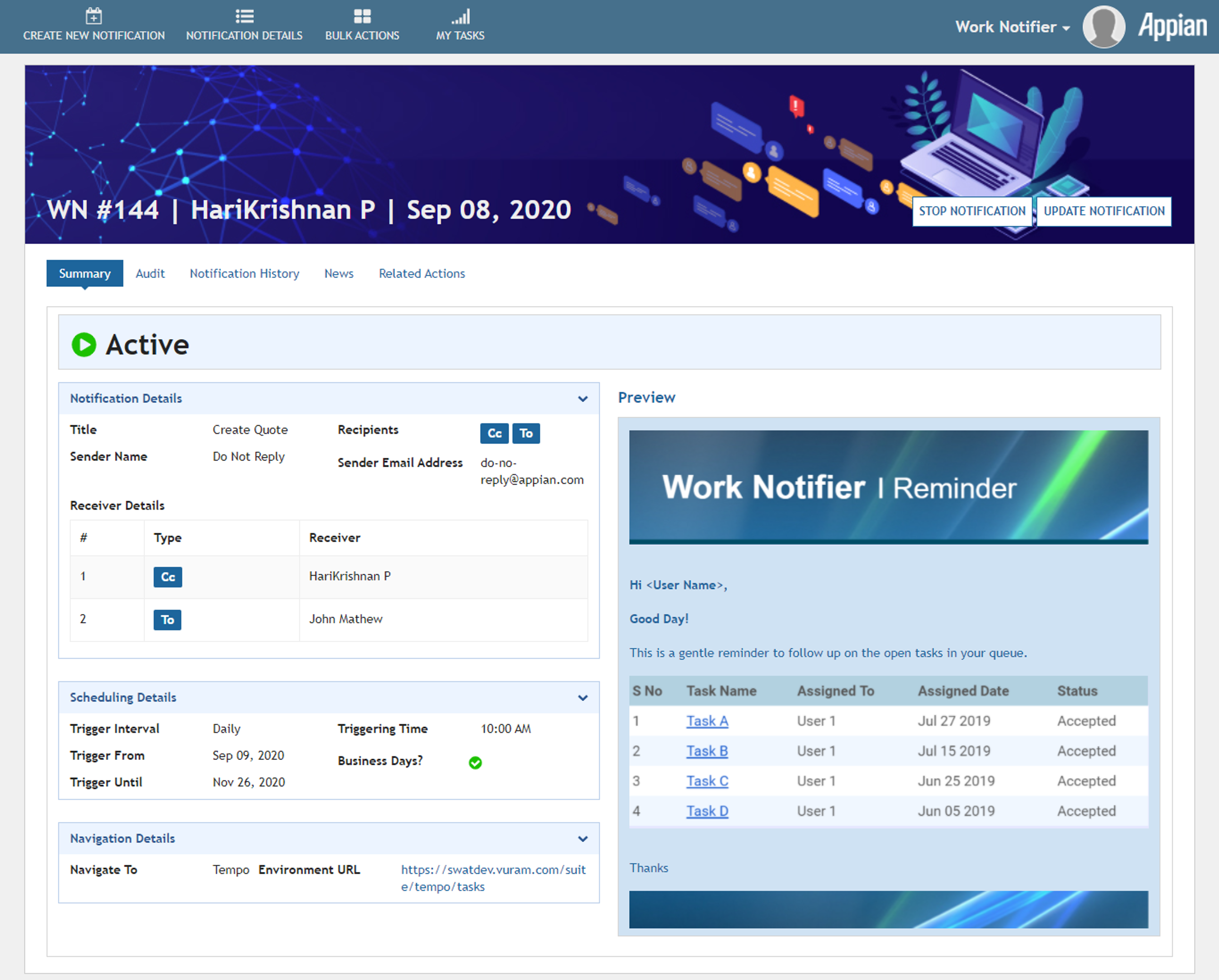 Work Notifier  screenshot 3