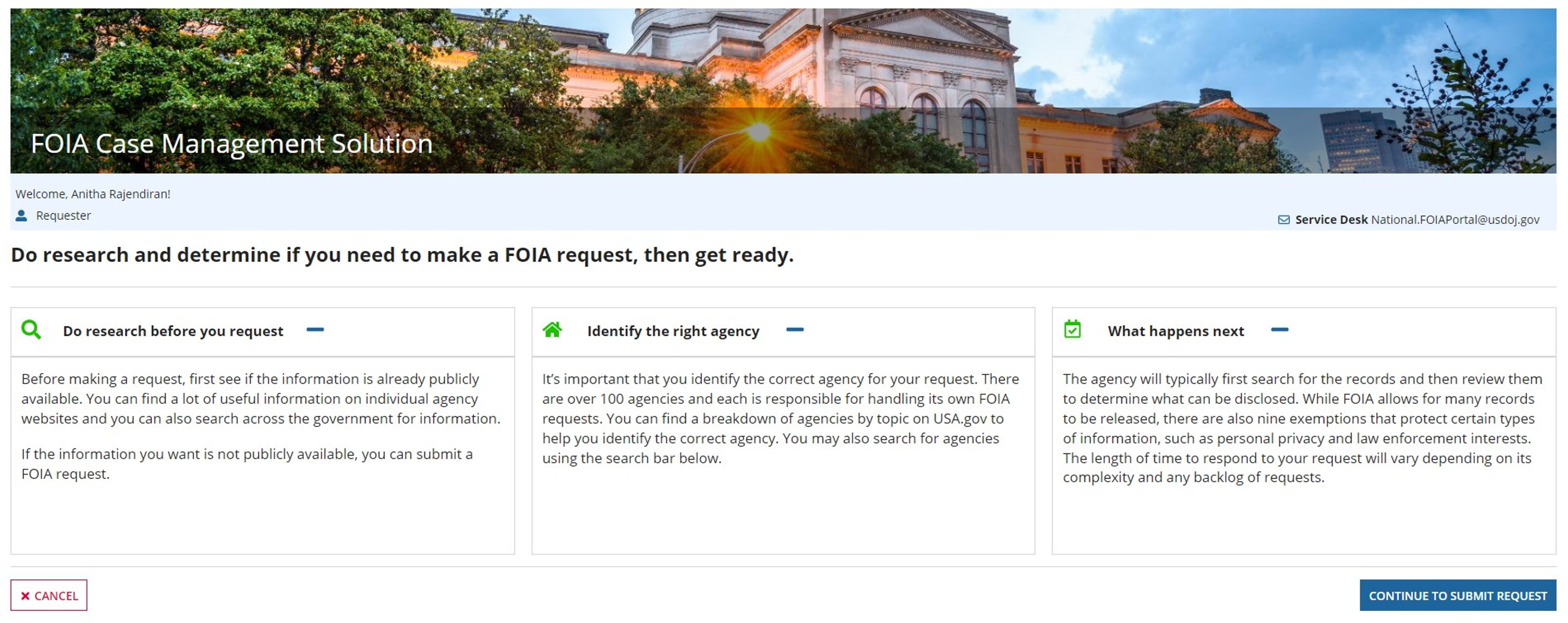 FOIA Case Management System screenshot 1