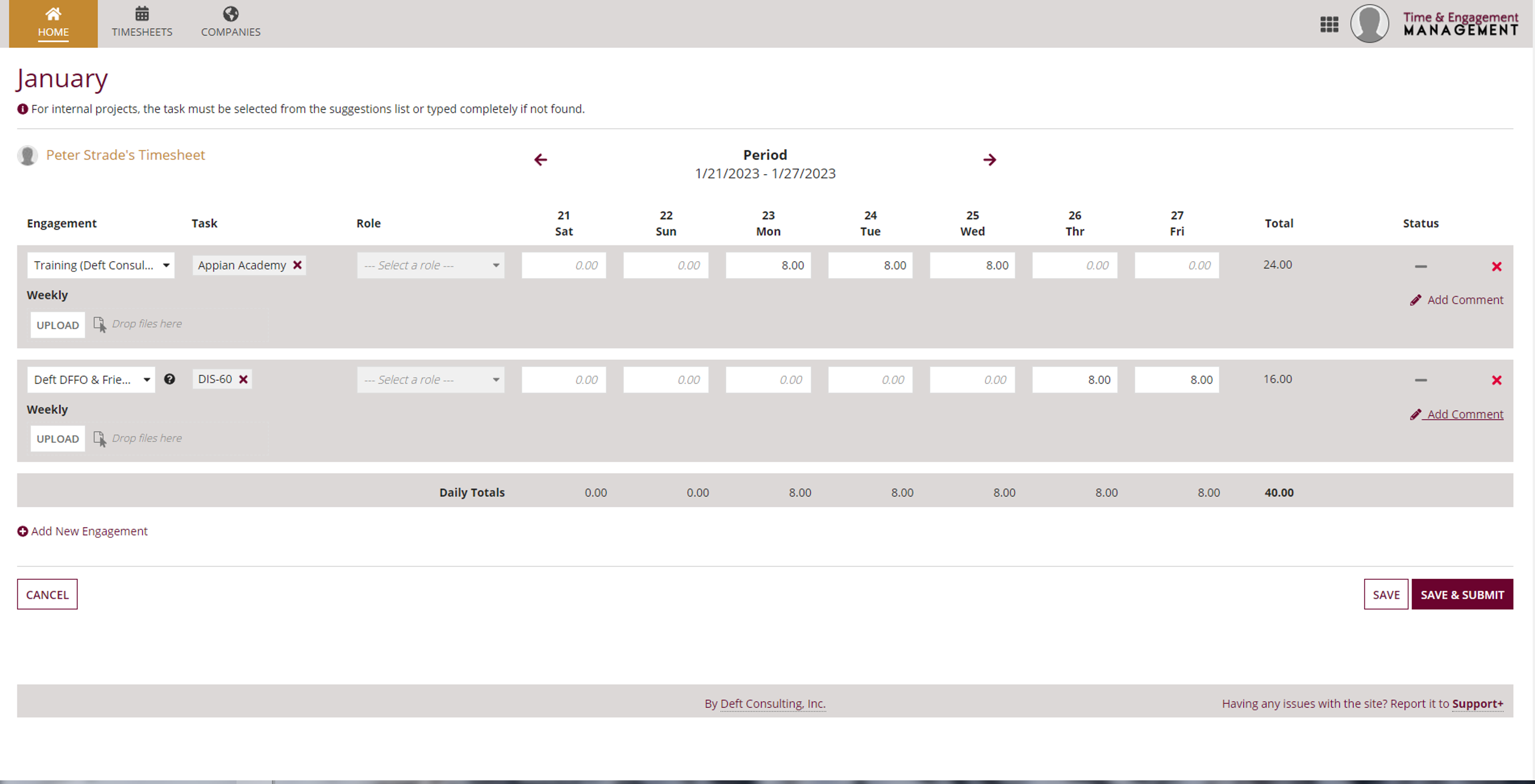 Time and Engagement Management (TEM) screenshot 6