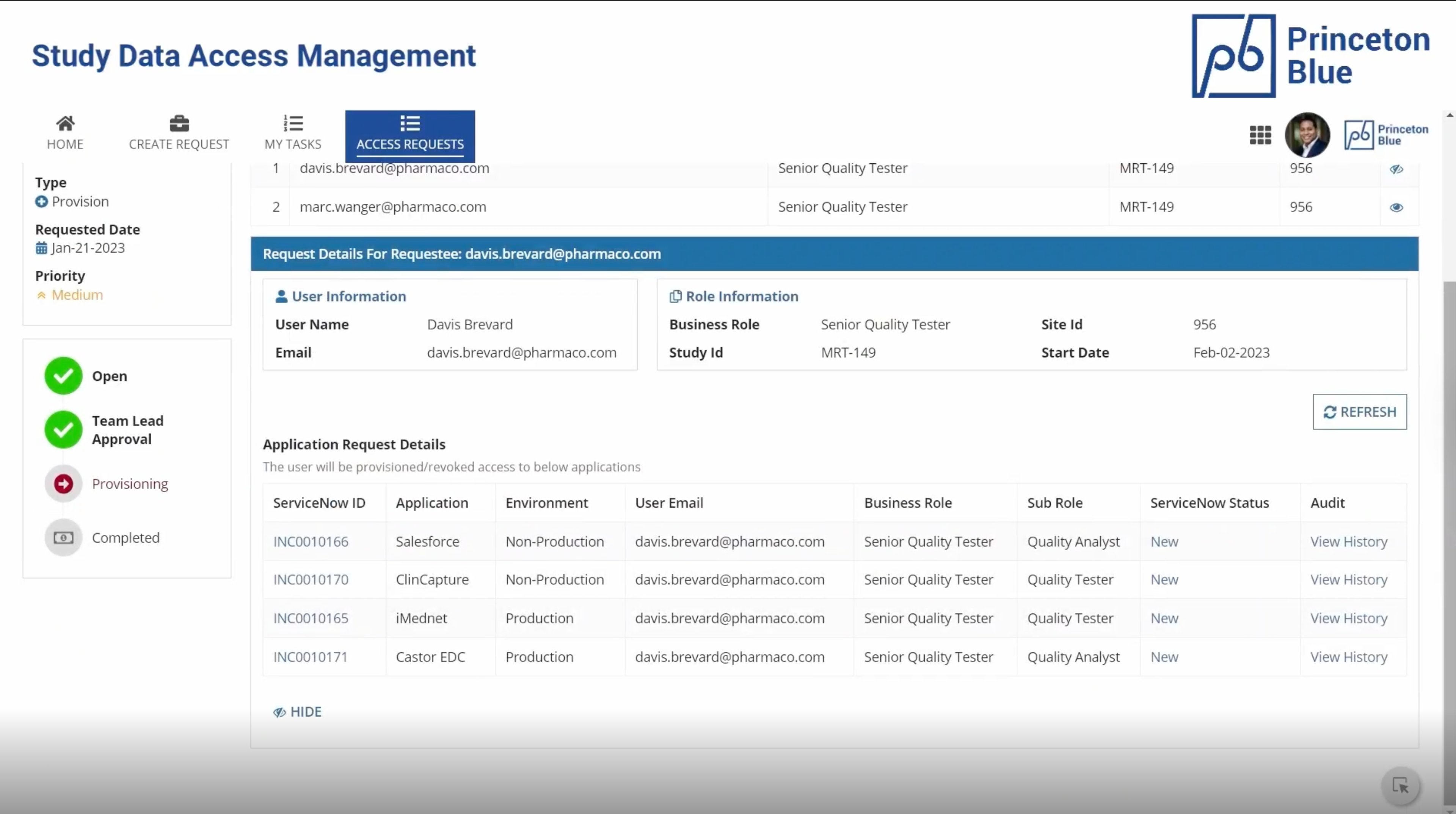 Study Data Access Management screenshot 11