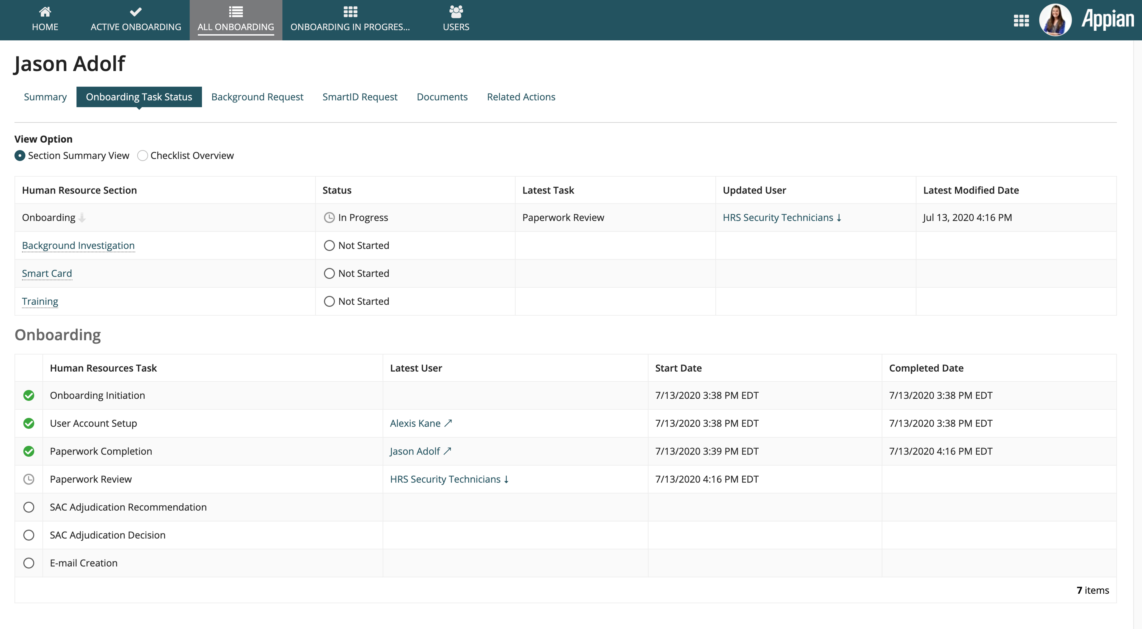 Personnel Security and Onboarding screenshot 3