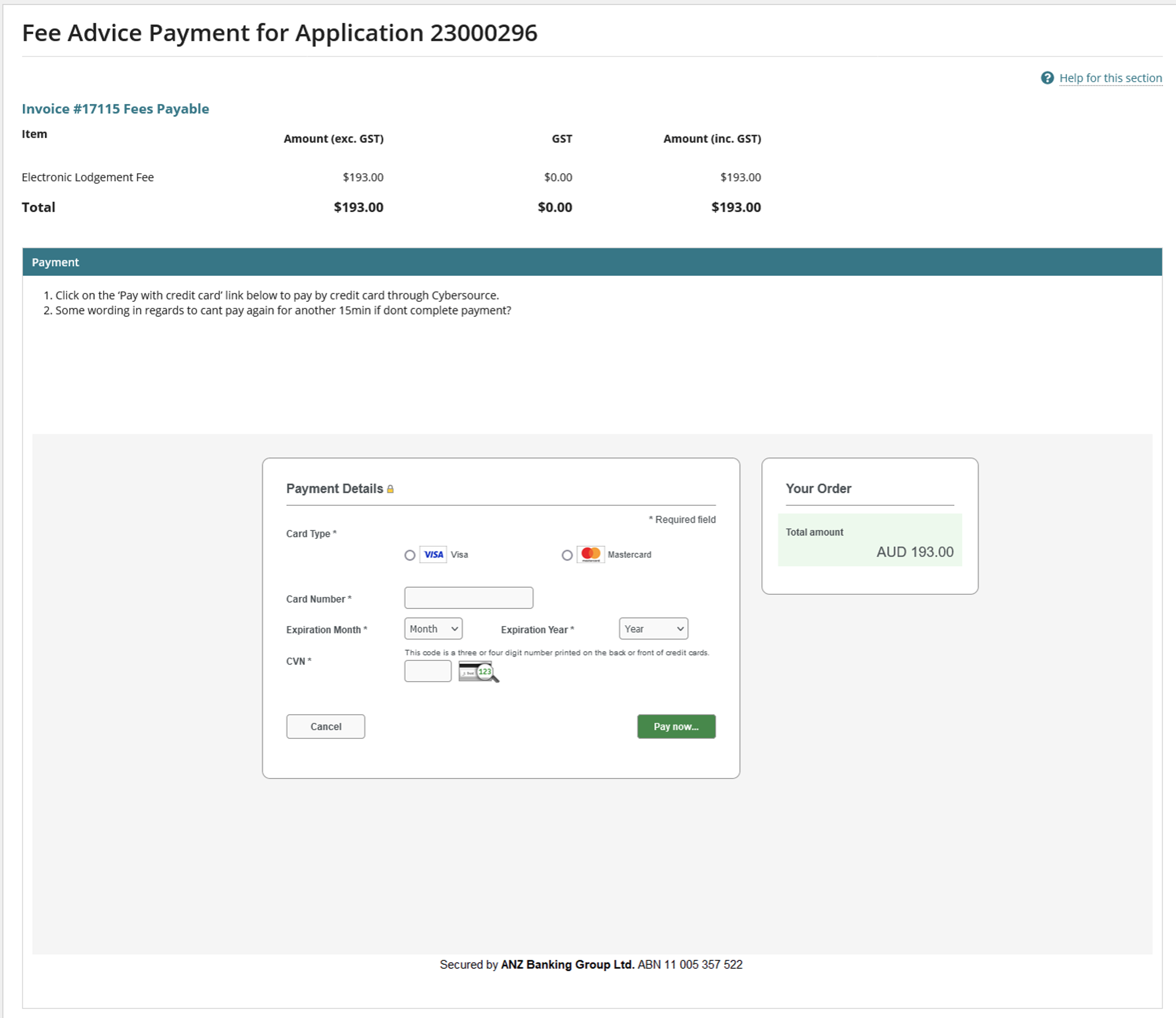 Cybersource Component Plug-in screenshot 2