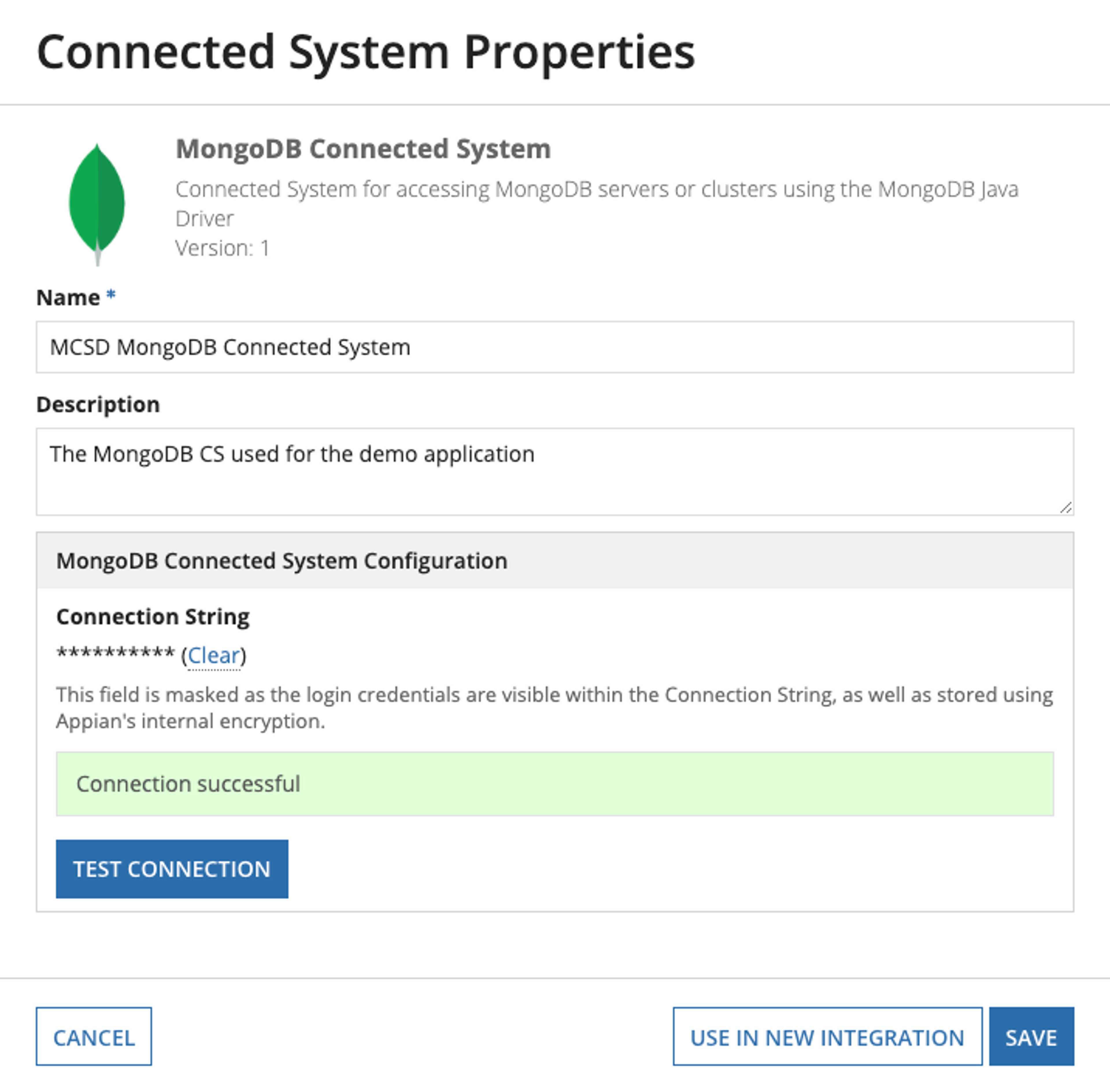MongoDB Connected System screenshot 1