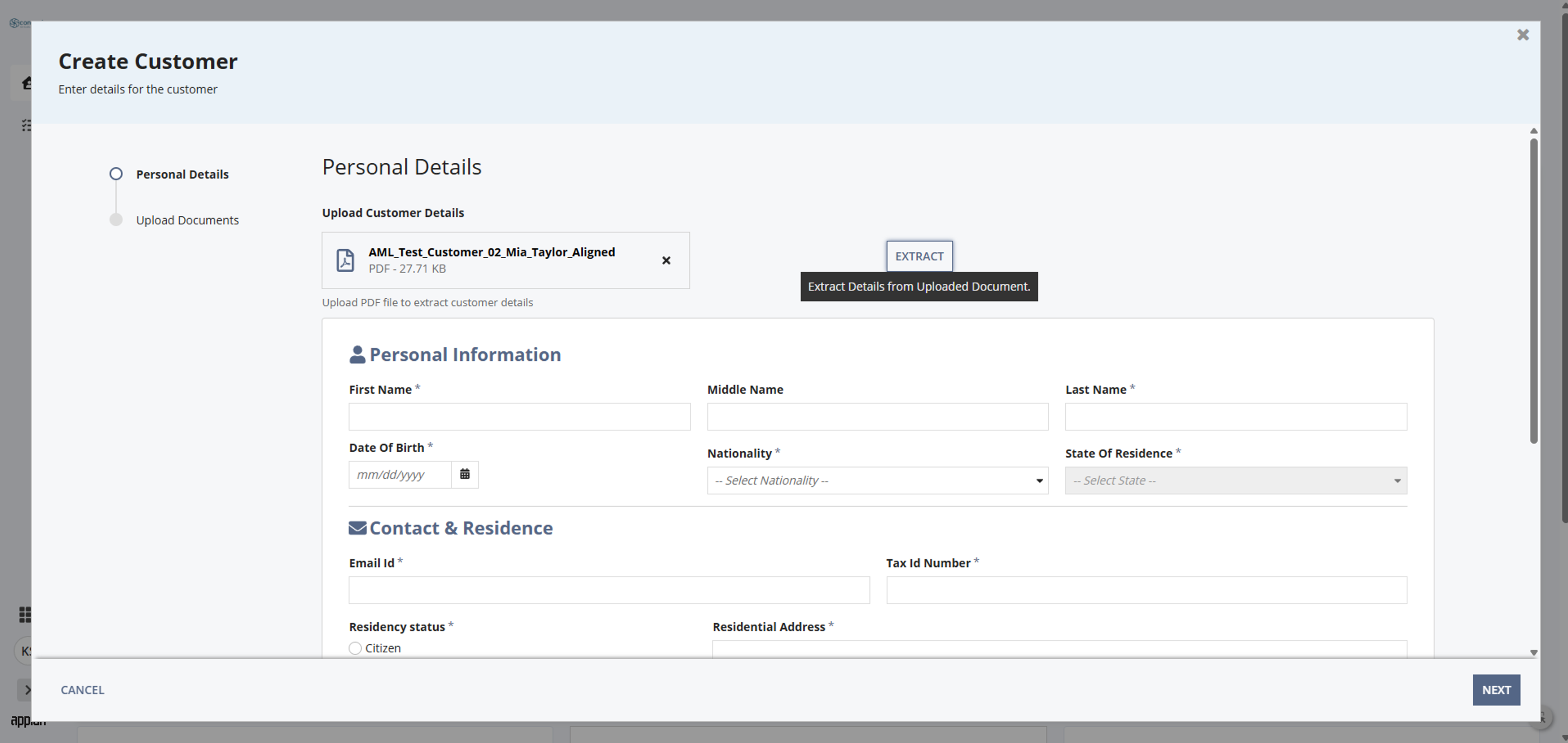 Customer Due Diligence Hub screenshot 2