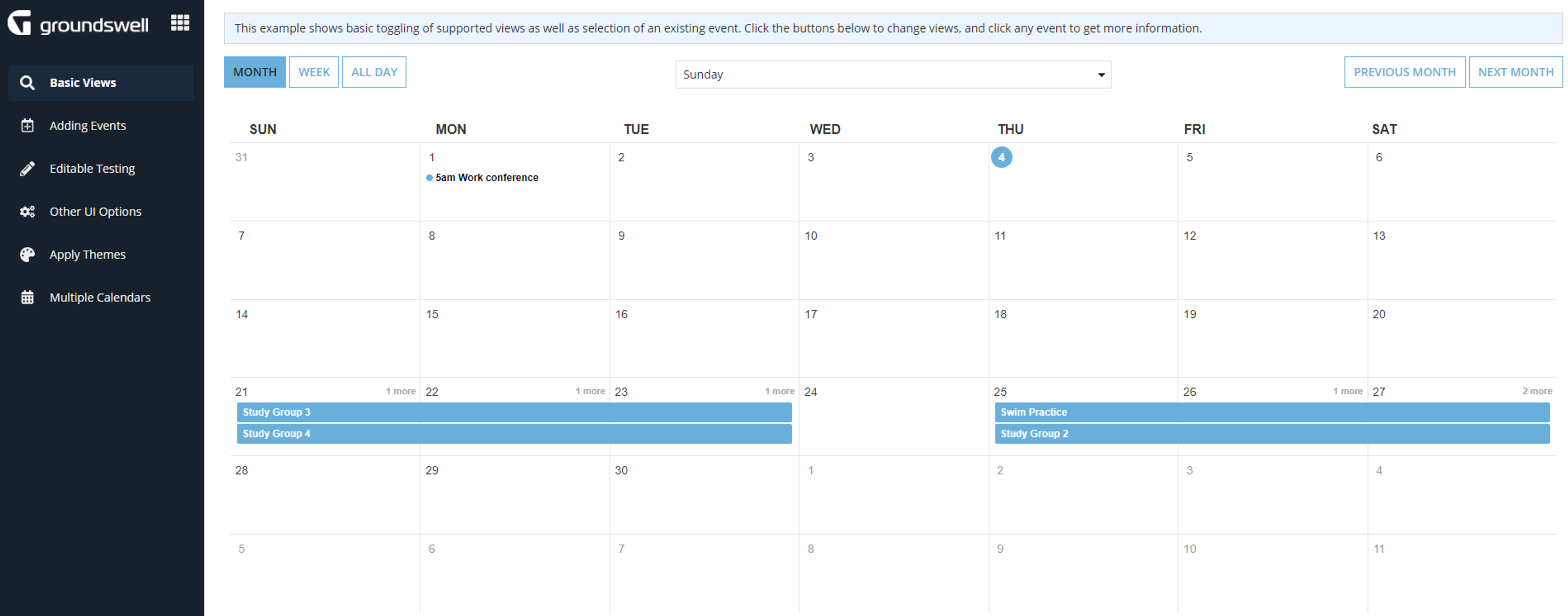 Calendar Display Component screenshot 1