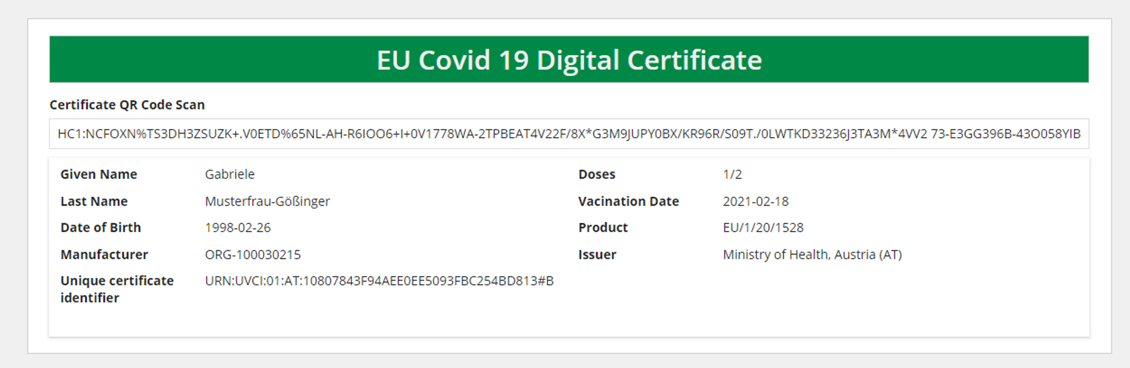 EU COVID-19 Digital Certificate screenshot 3
