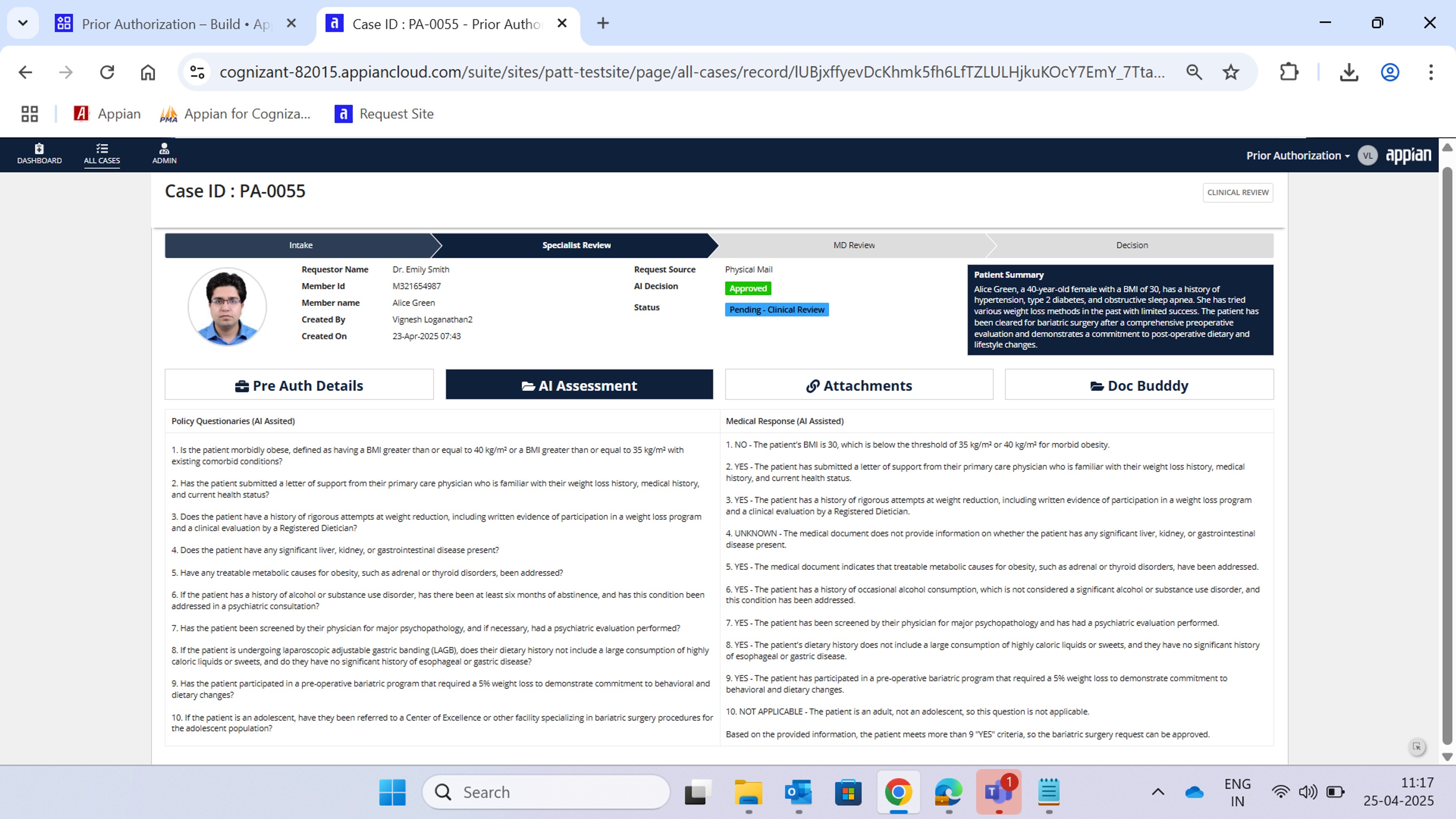 Prior Authorization screenshot 3