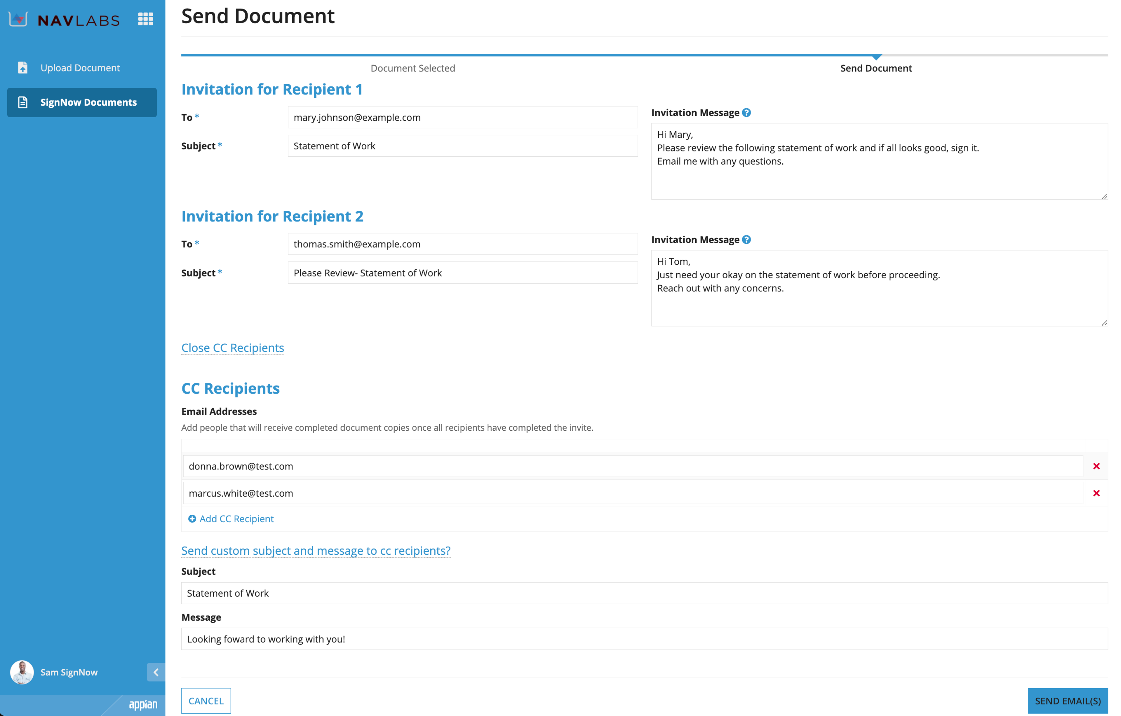 Appian SignNow Integration SDK screenshot 3