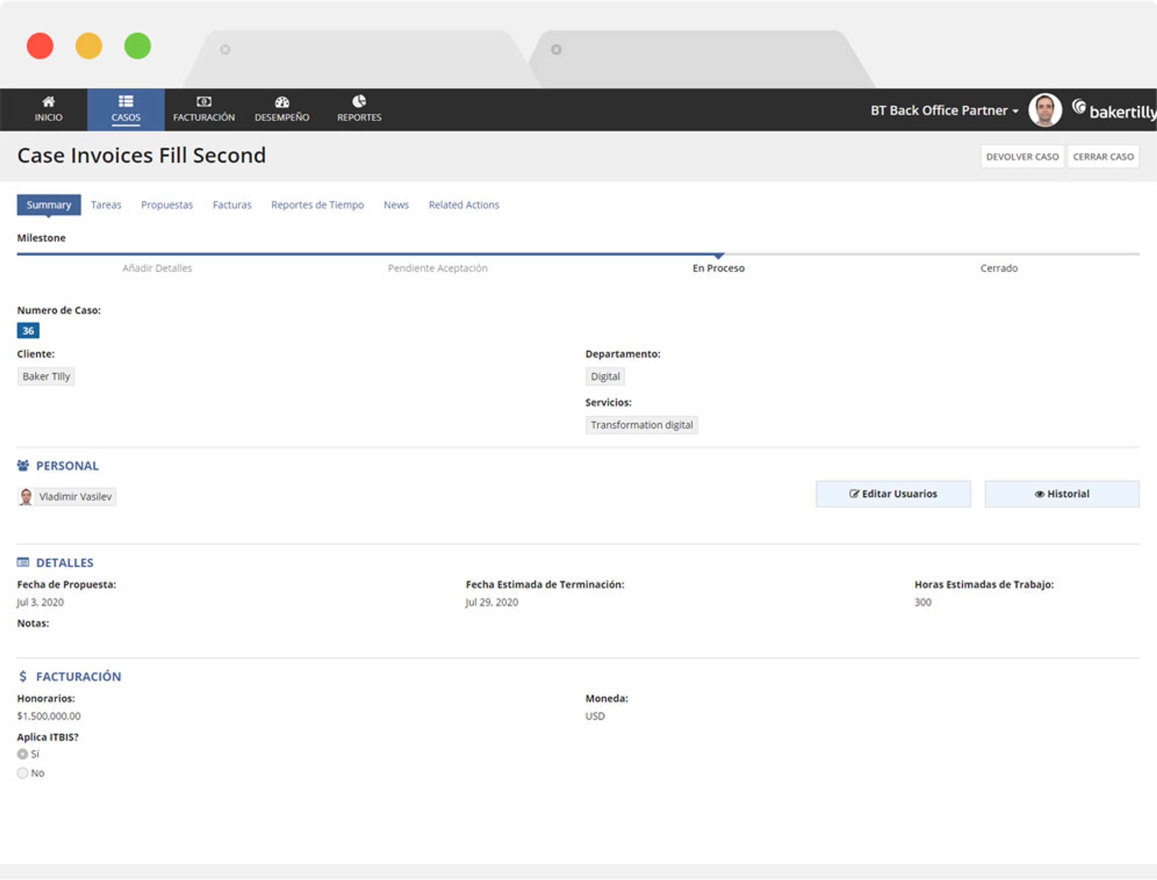 Baker Tilly Back Office Application screenshot 1