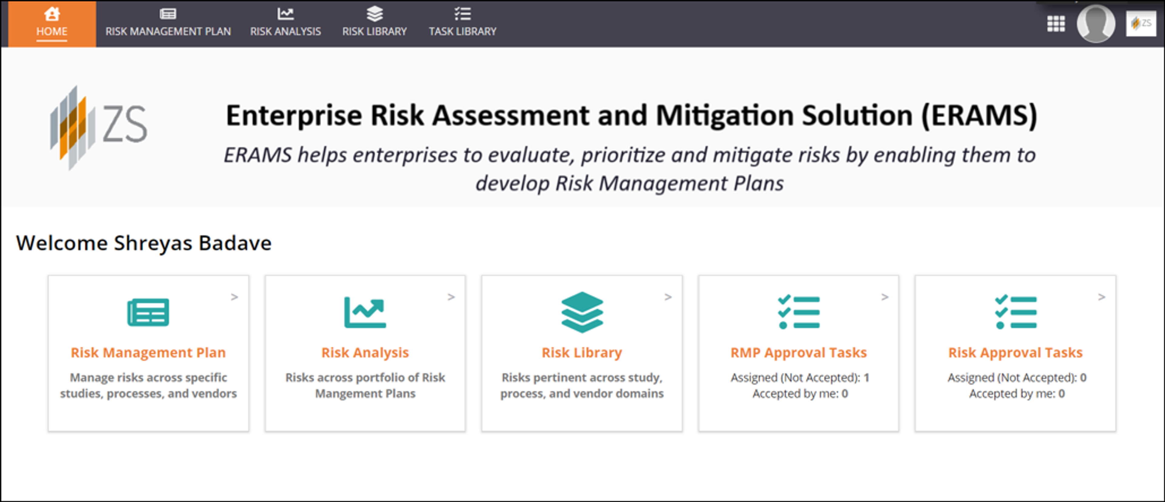 Enterprise Risk Assessment and Migration Solution (ERAMS)  screenshot 1