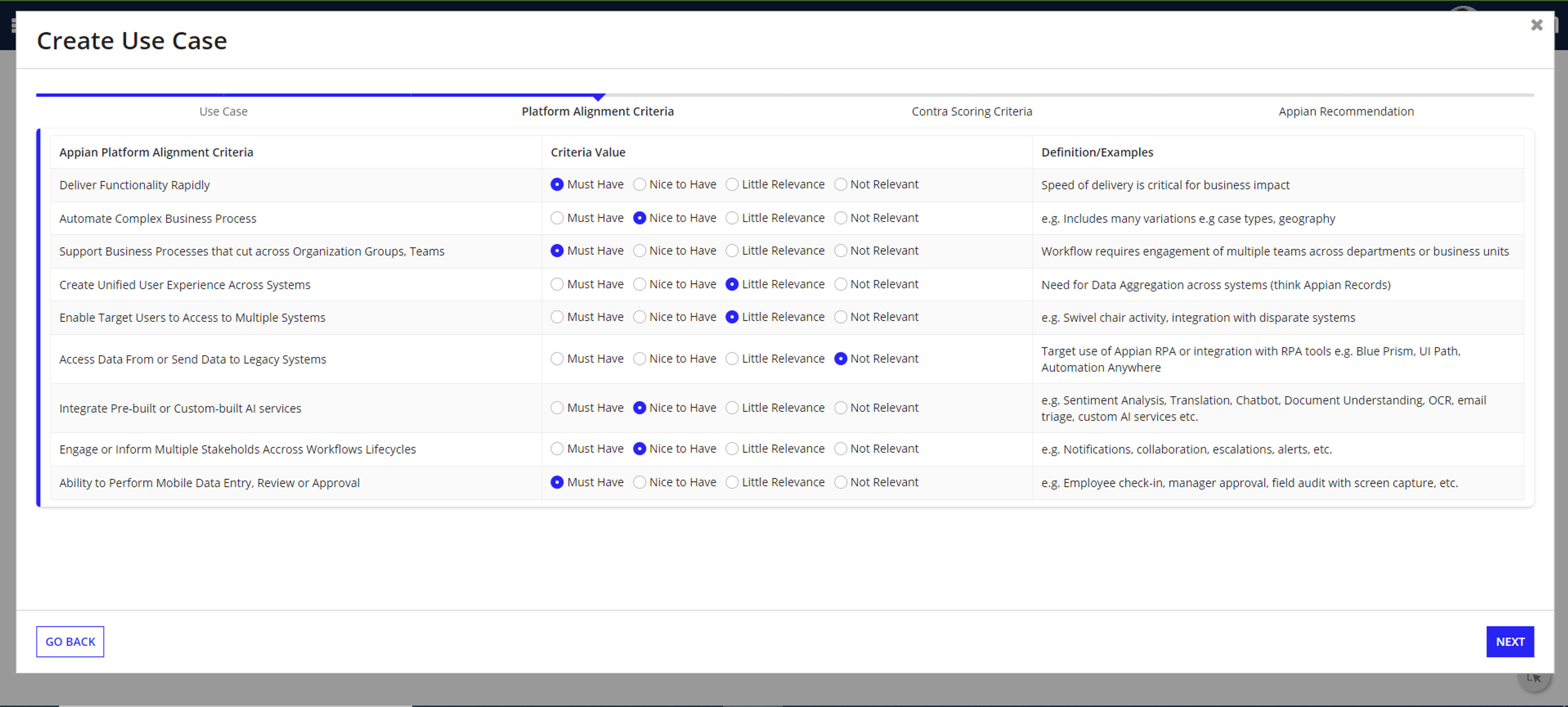 Appian Fit Assessment screenshot 4