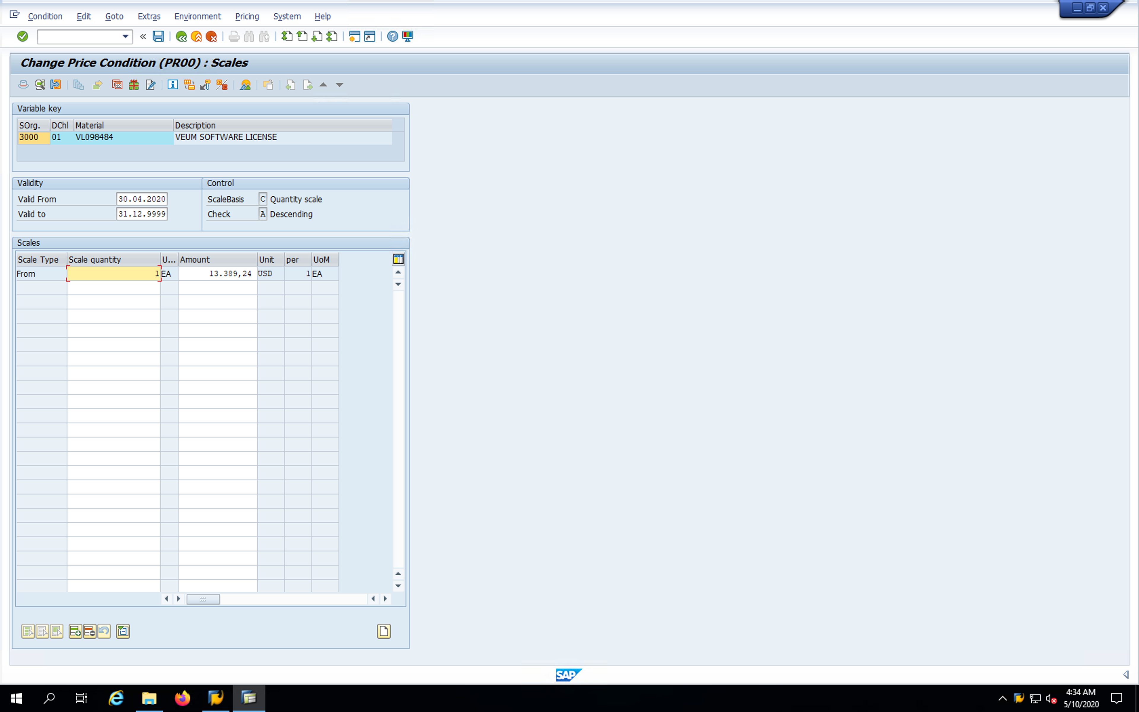 SAP - Change Material Price - MM02 screenshot 2