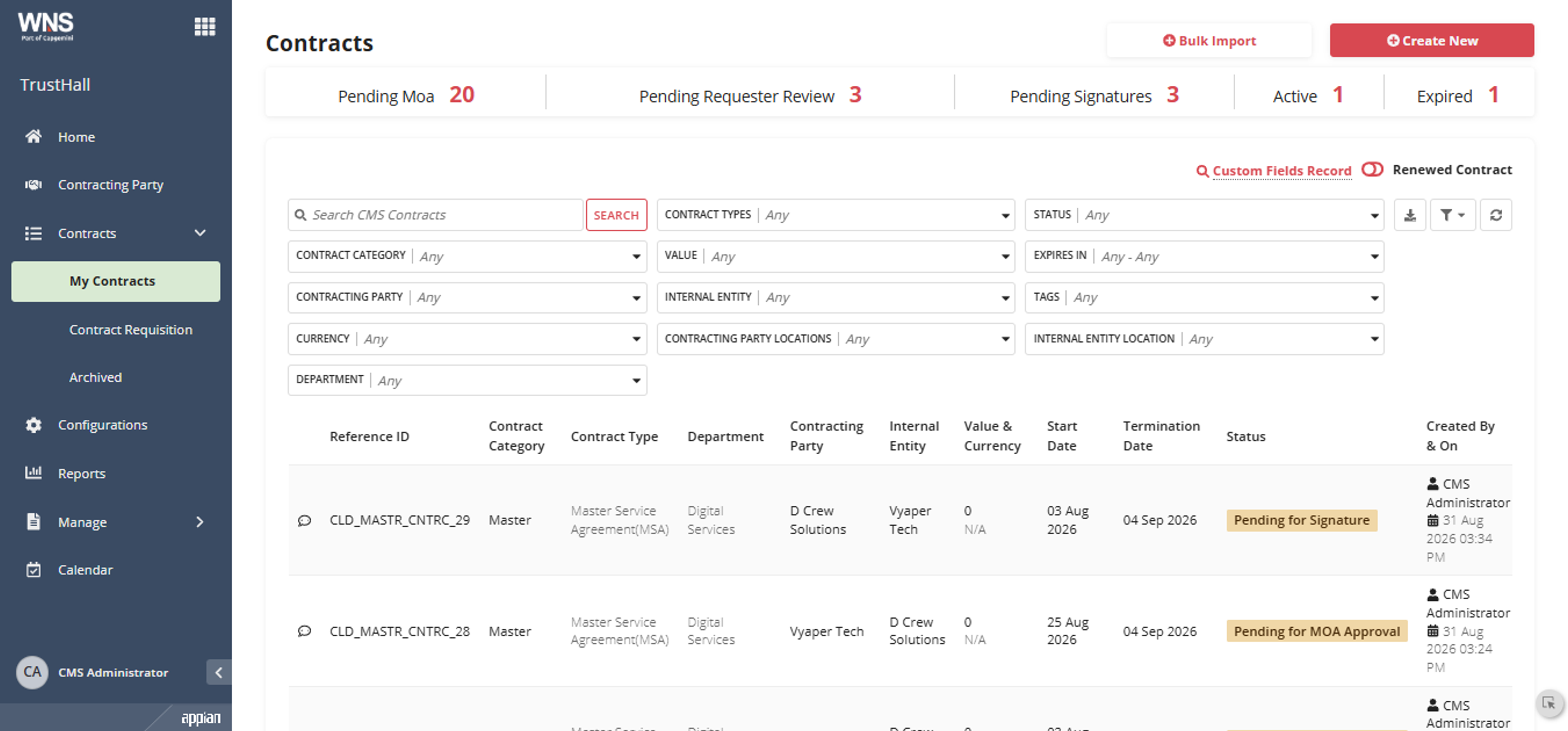 TrustHall - Contract Management System screenshot 2