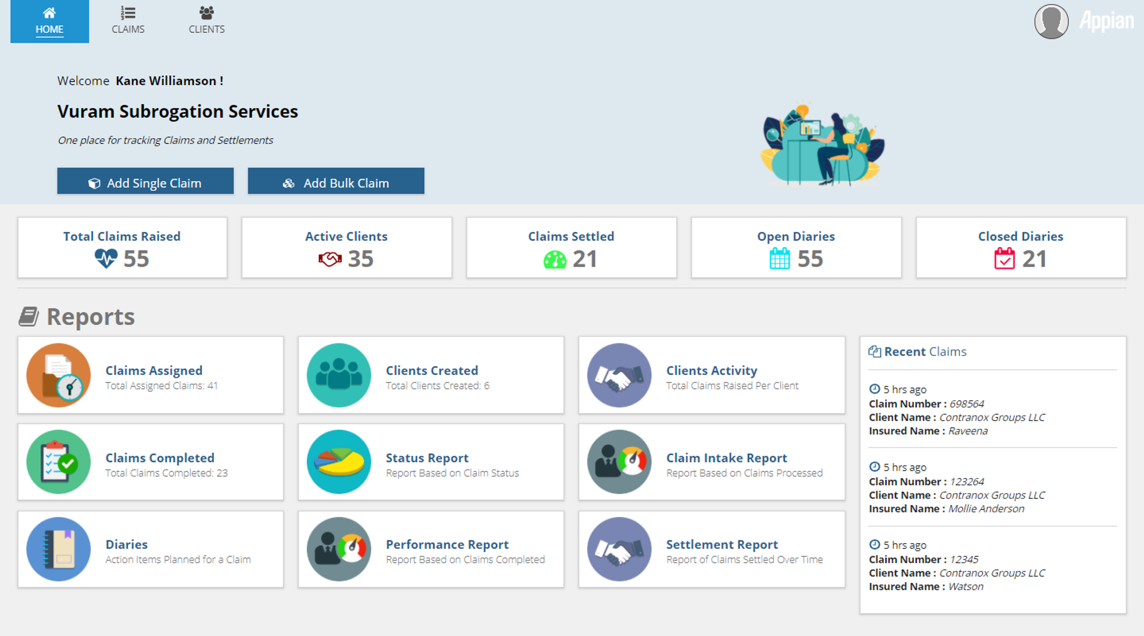 Subrogation Claims Management System screenshot 1