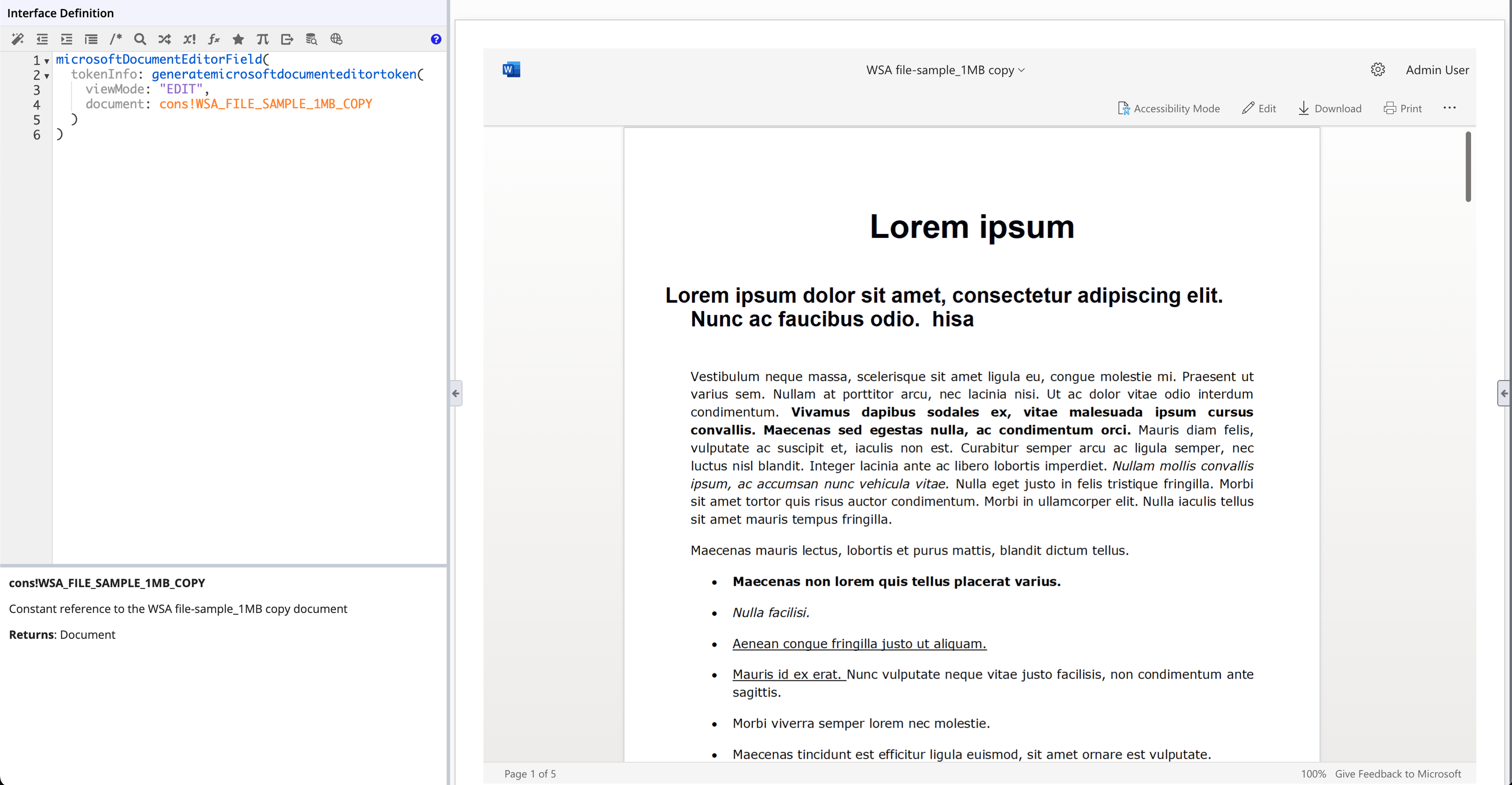 Microsoft Document Editor Helper Servlets and Functions screenshot 3