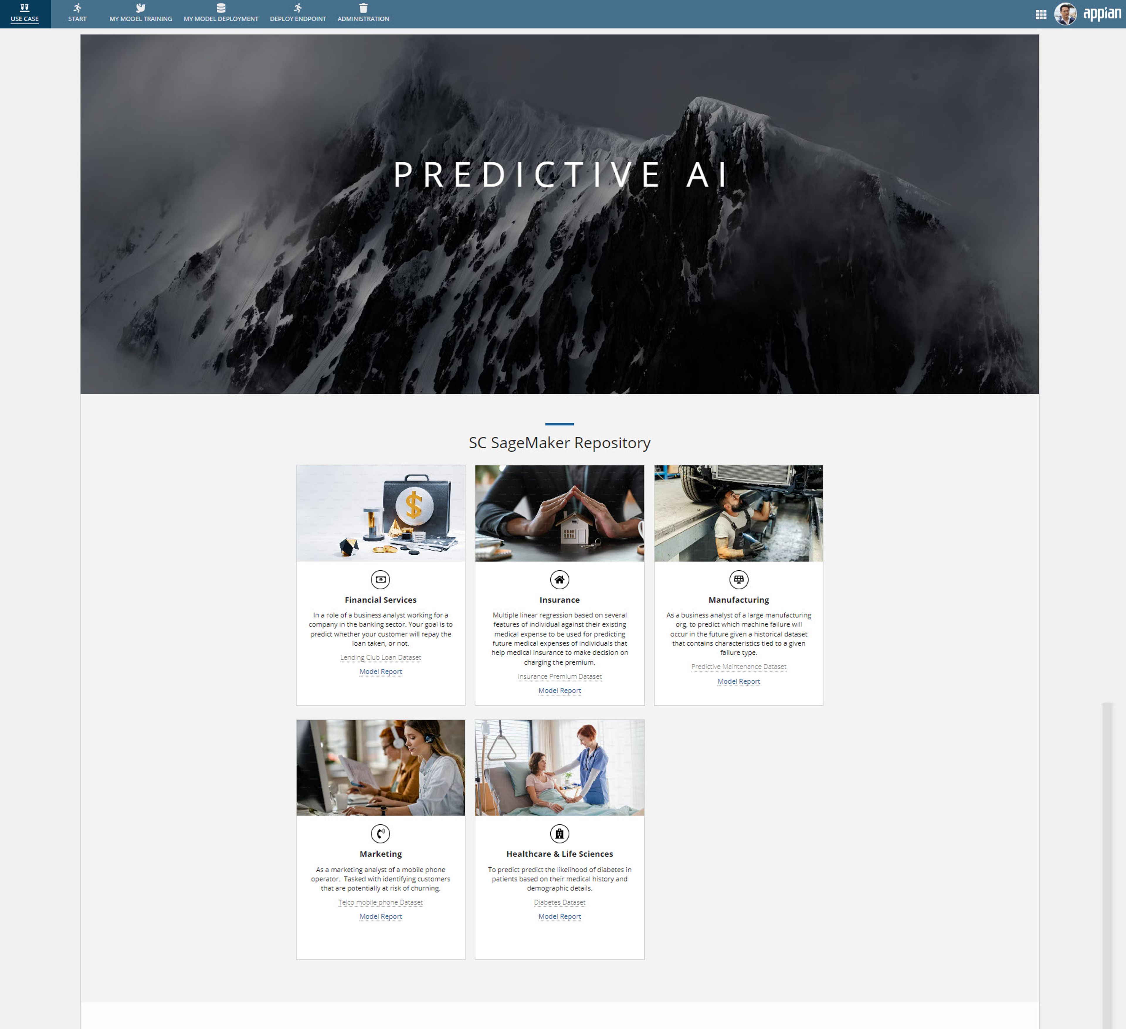 Appian Tabular Prediction with SageMaker Reference App screenshot 6