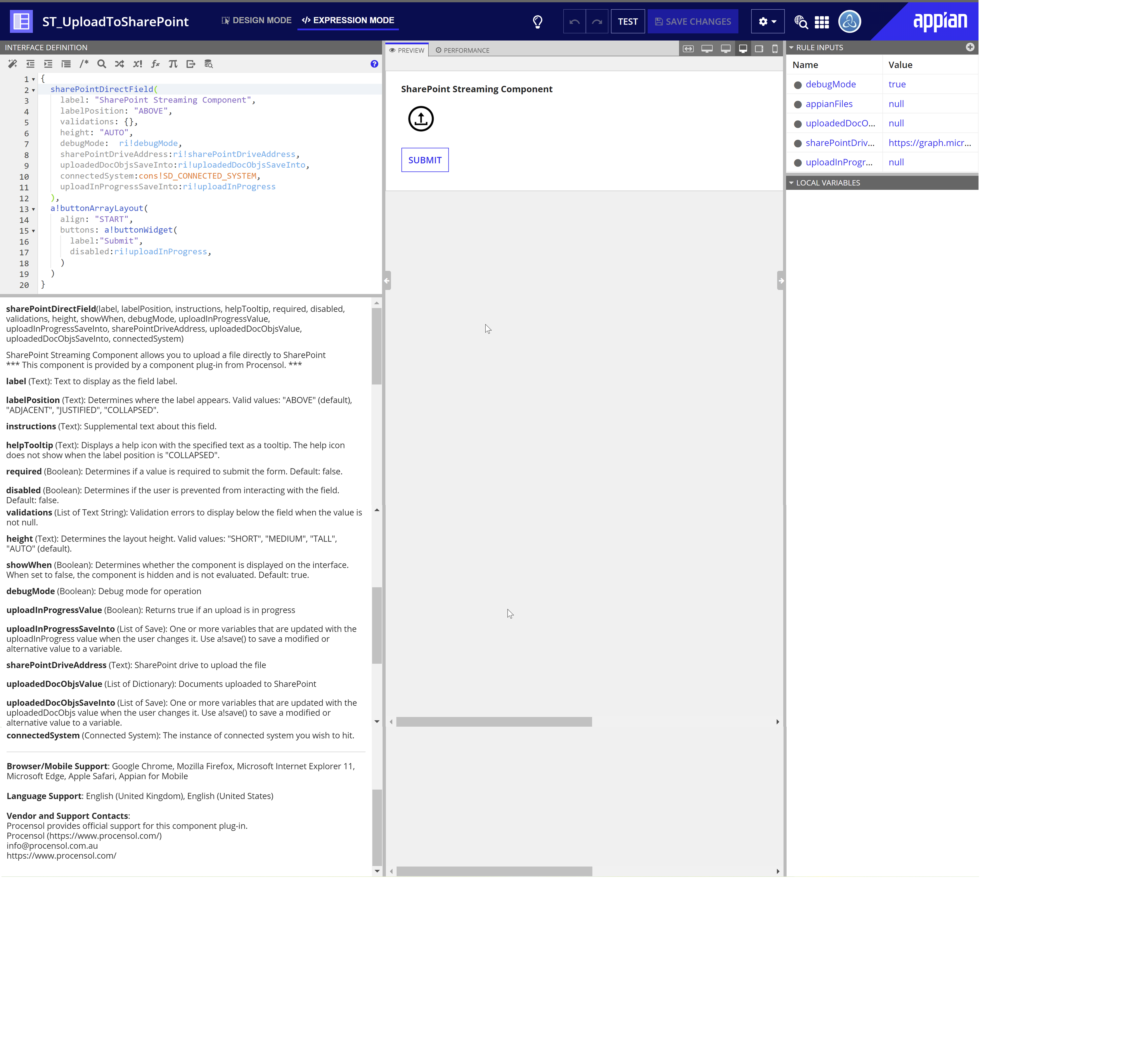 SharePoint Component Plug-in screenshot 2
