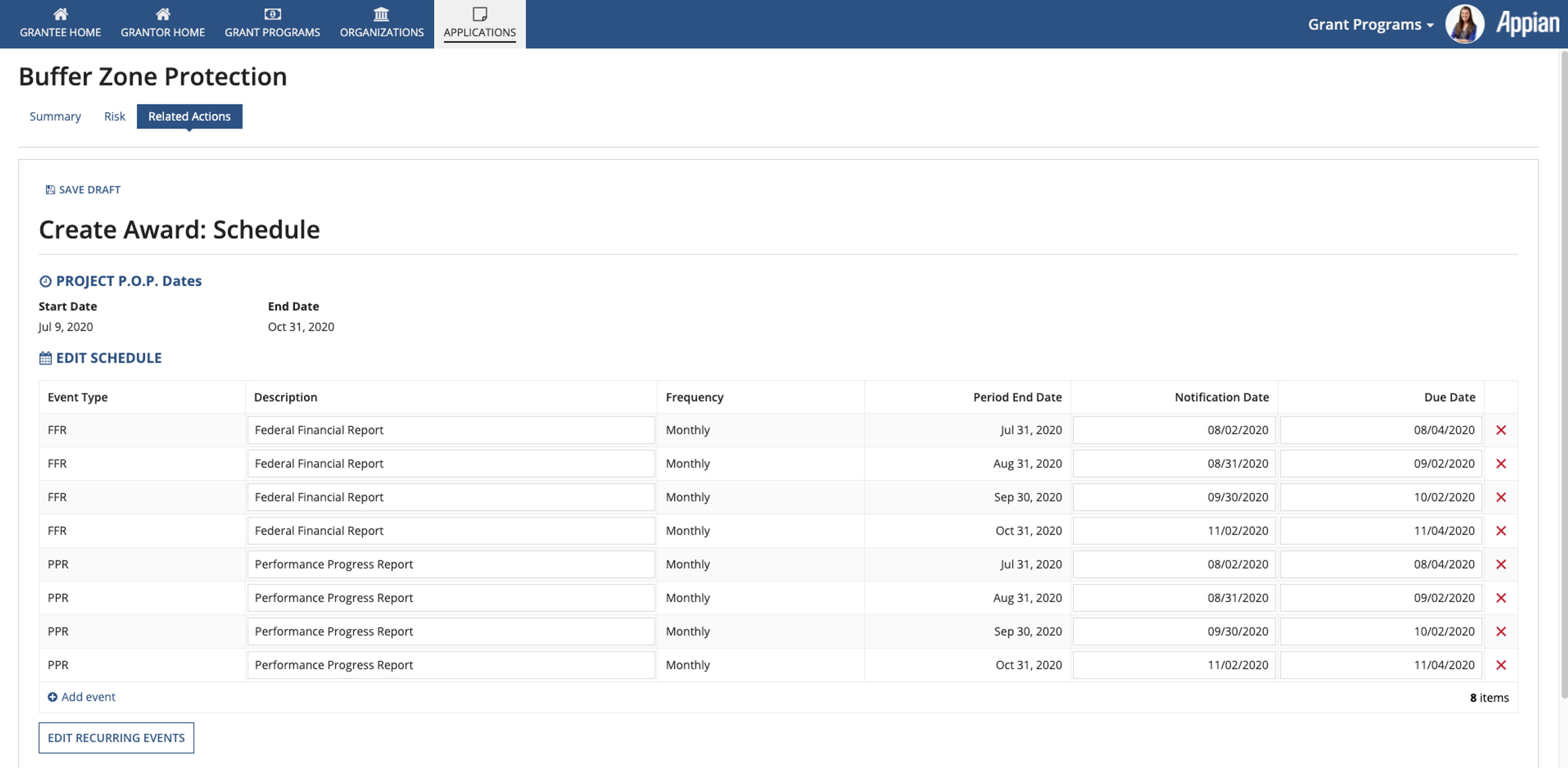 Grants Management screenshot 5