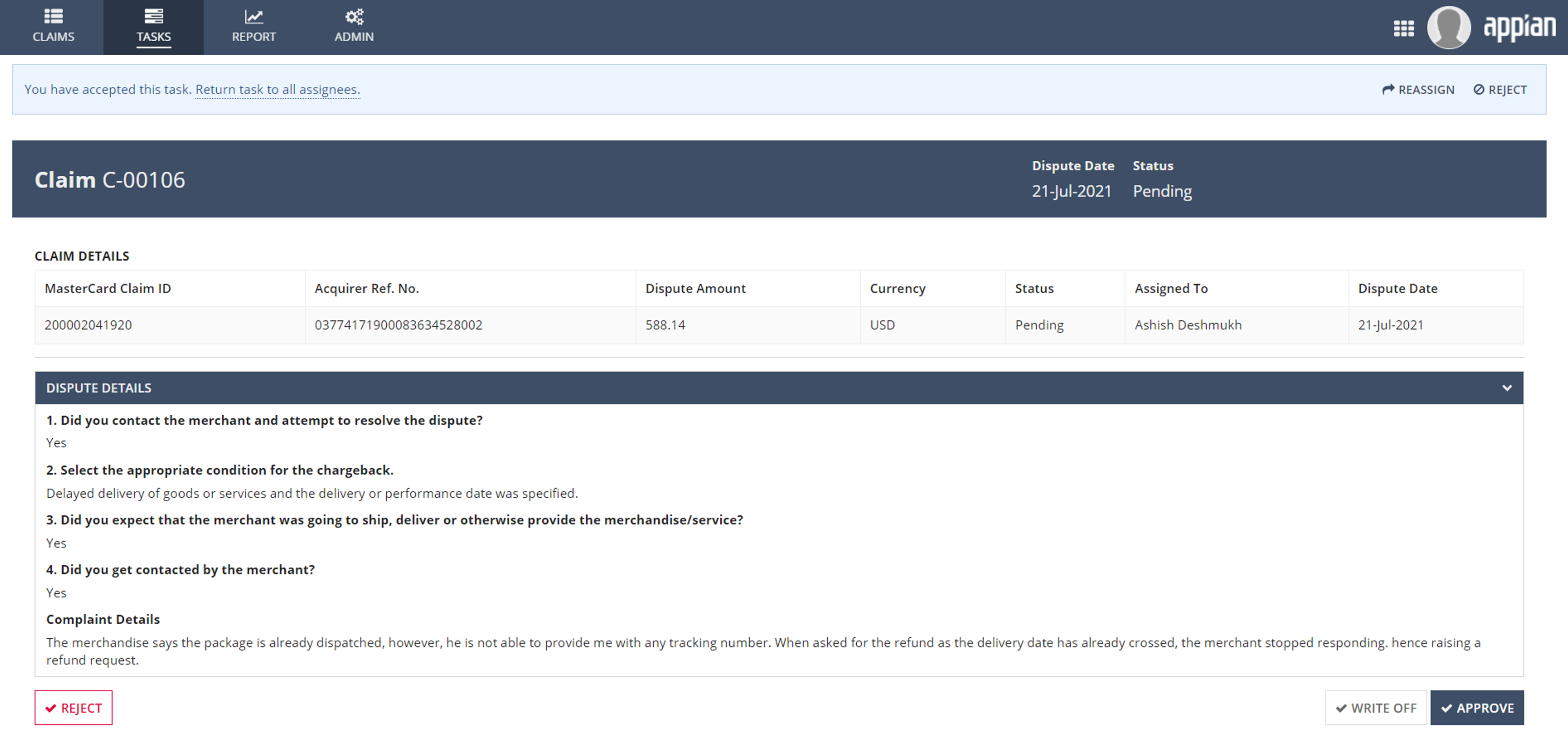 Self Service for Dispute Management (SSDM) screenshot 9