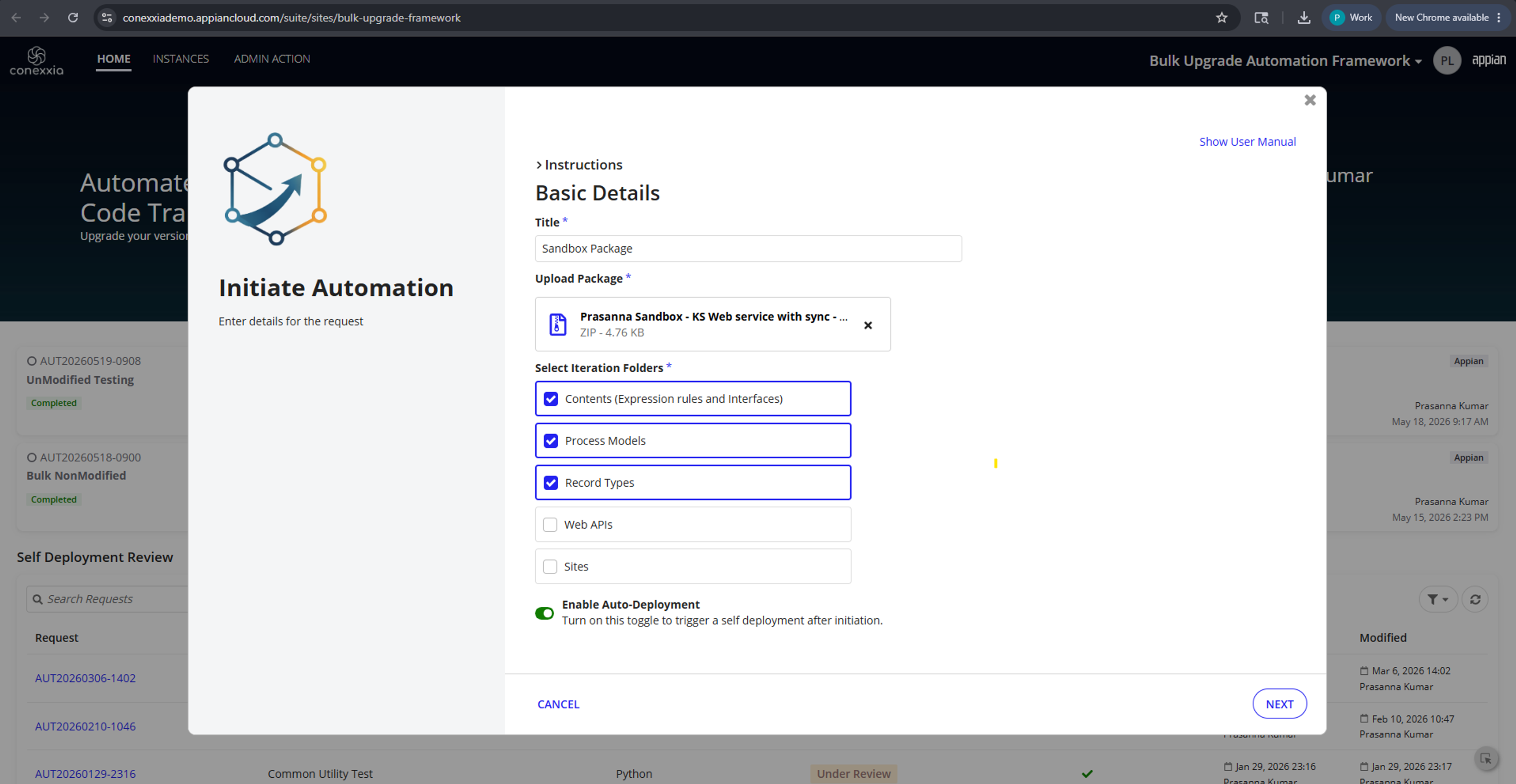 Bulk Upgrade Automation Framework screenshot 2