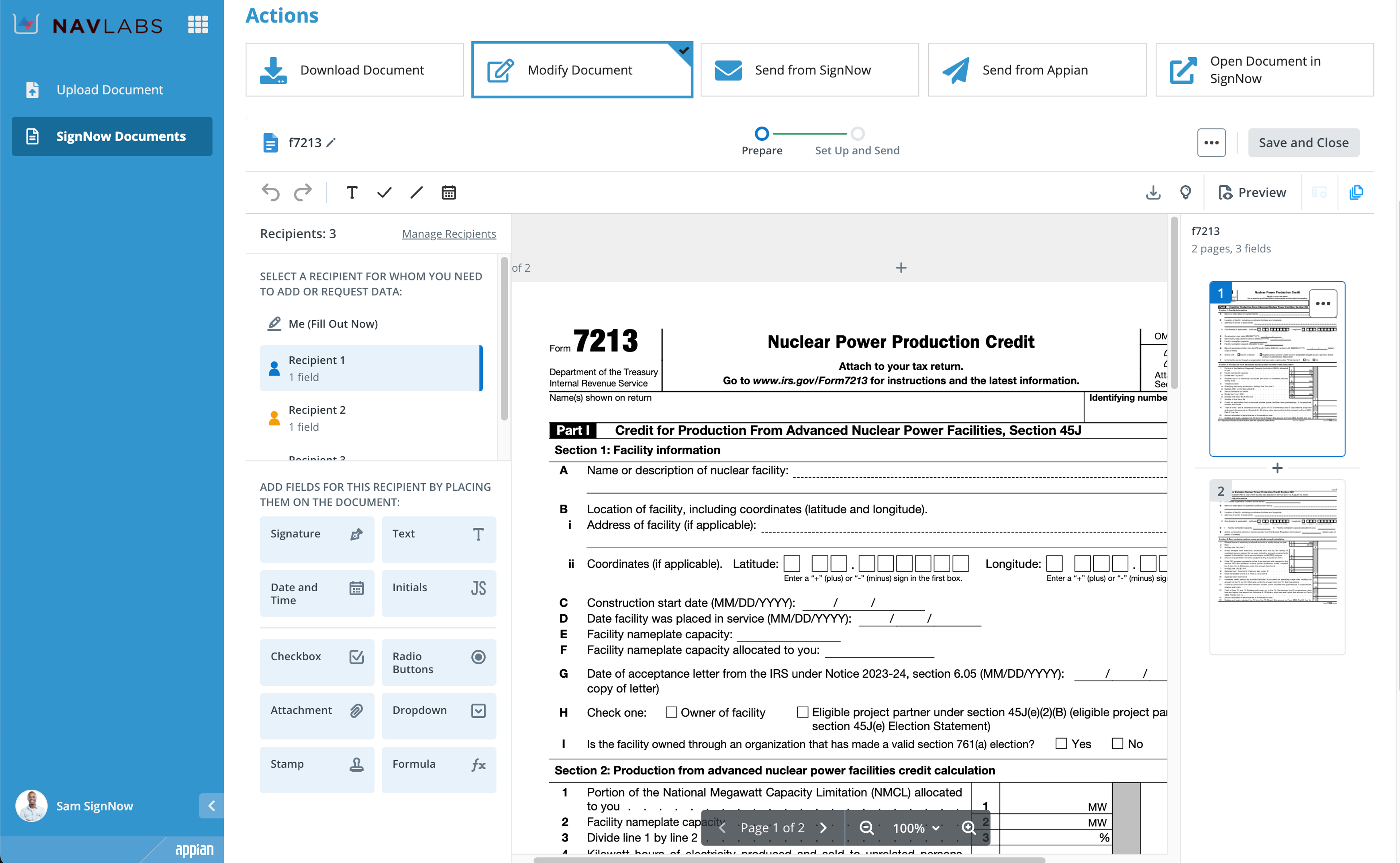 Appian SignNow Integration SDK screenshot 1