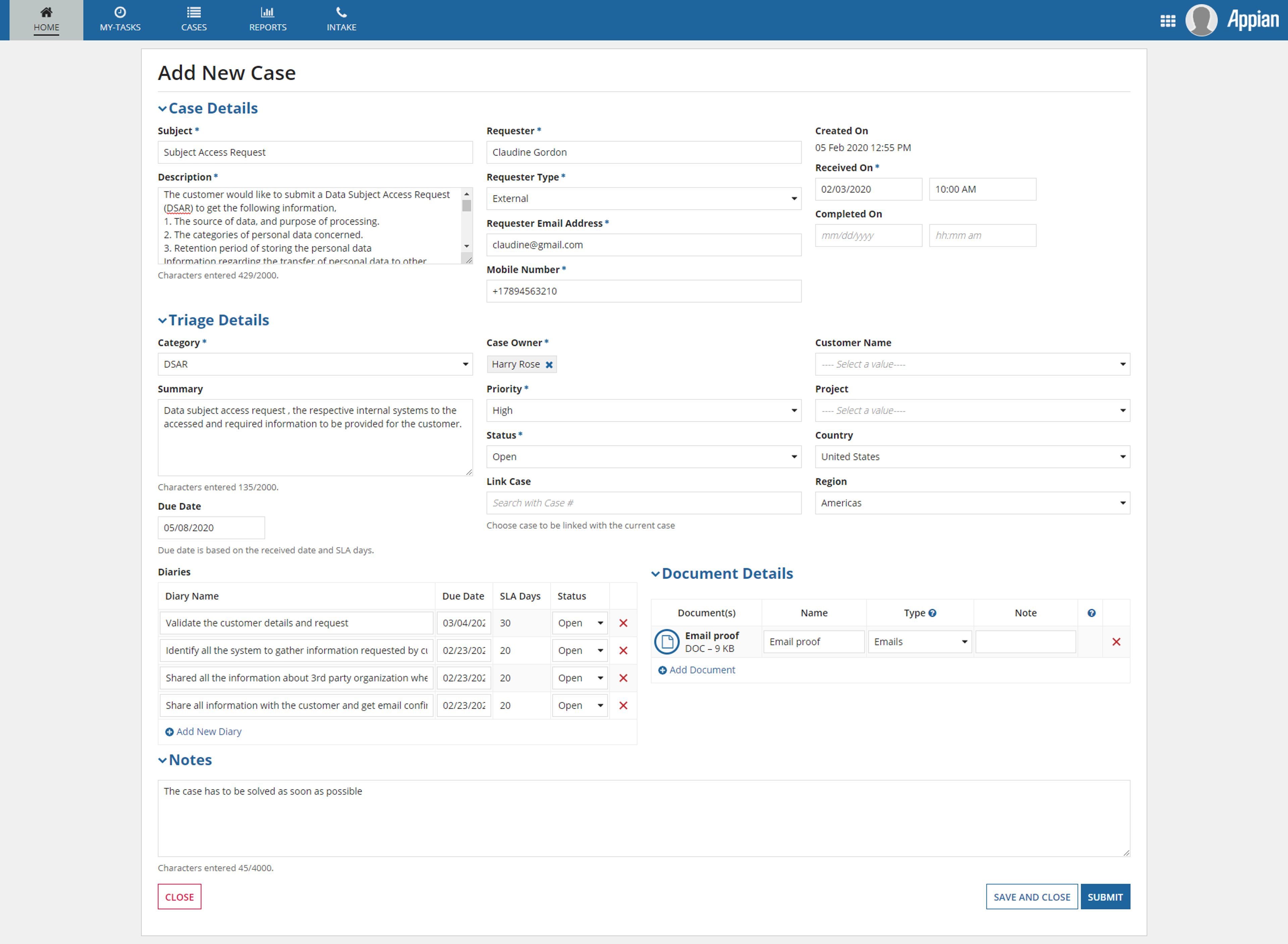 Data Subject & Security Request System screenshot 9
