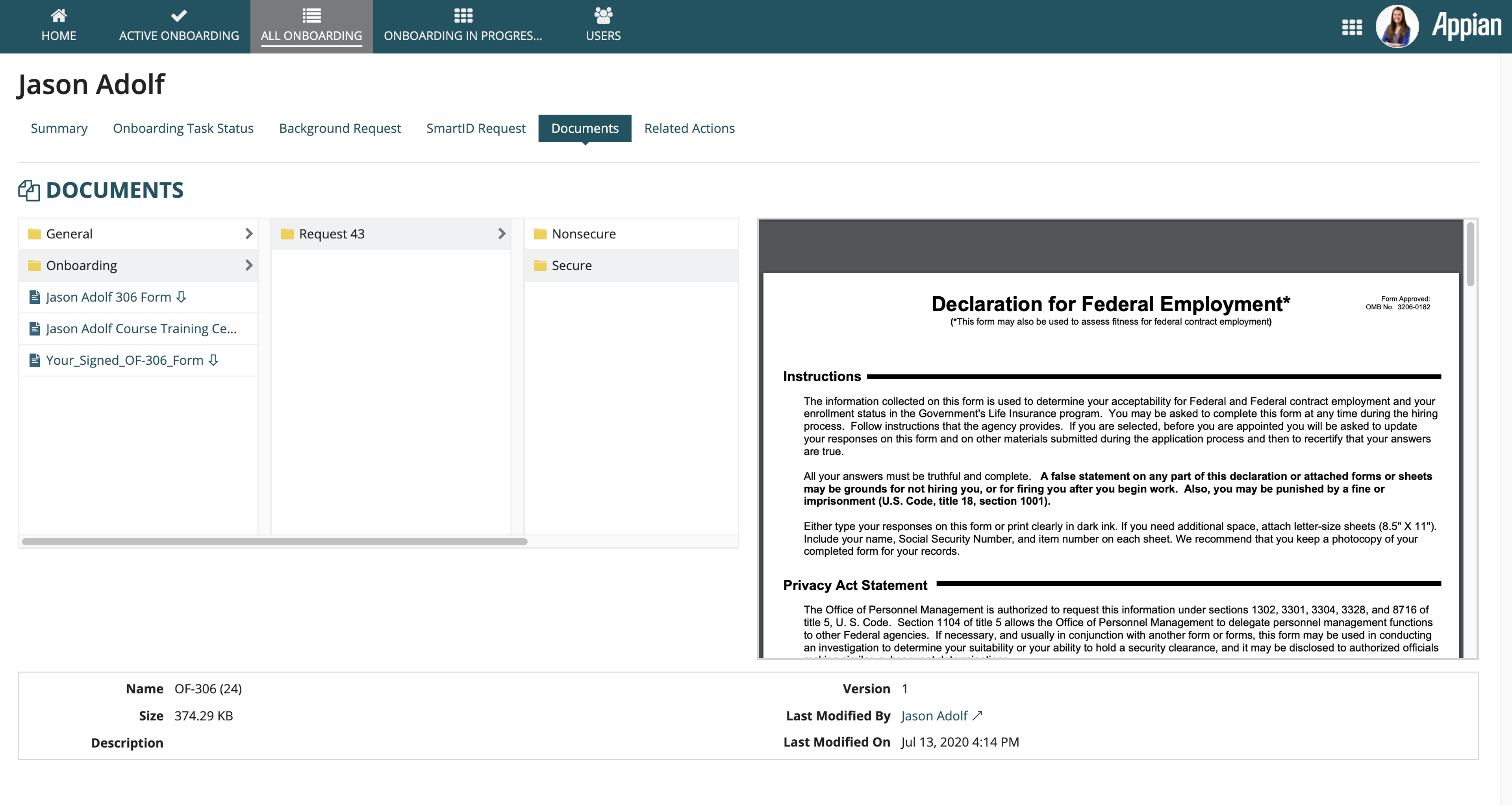 Personnel Security and Onboarding screenshot 4
