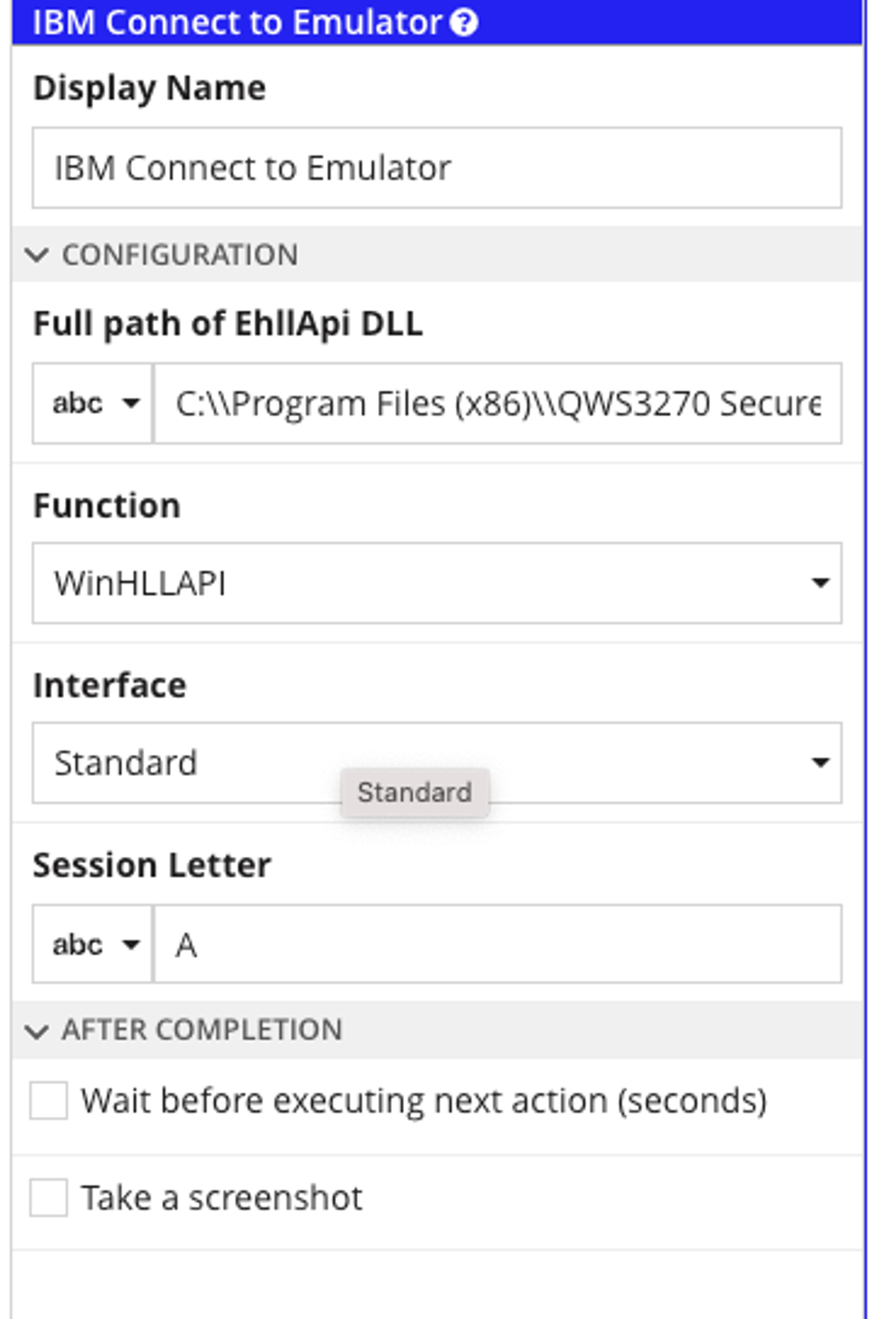 IBM 3270 Workflow Library for Appian RPA screenshot 2