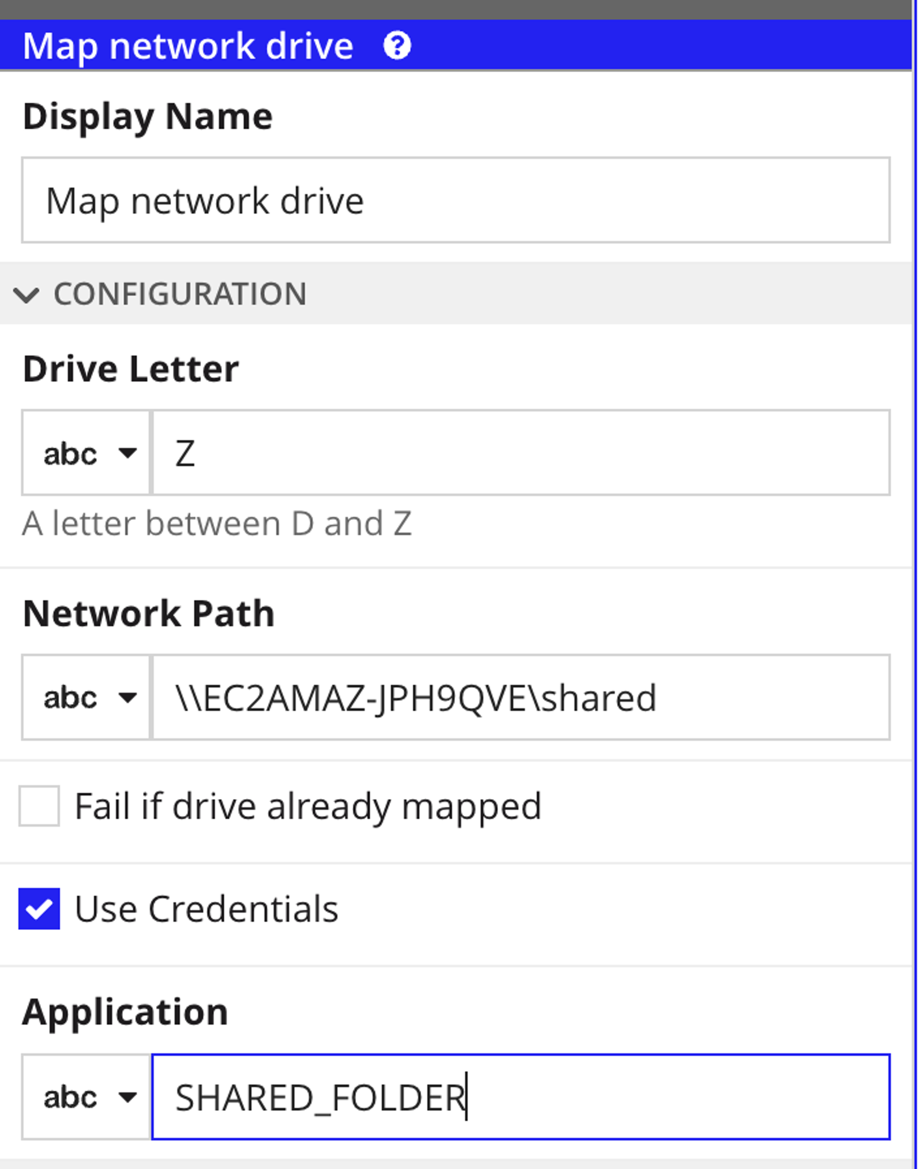 Appian RPA Map Network Drive Utility screenshot 1