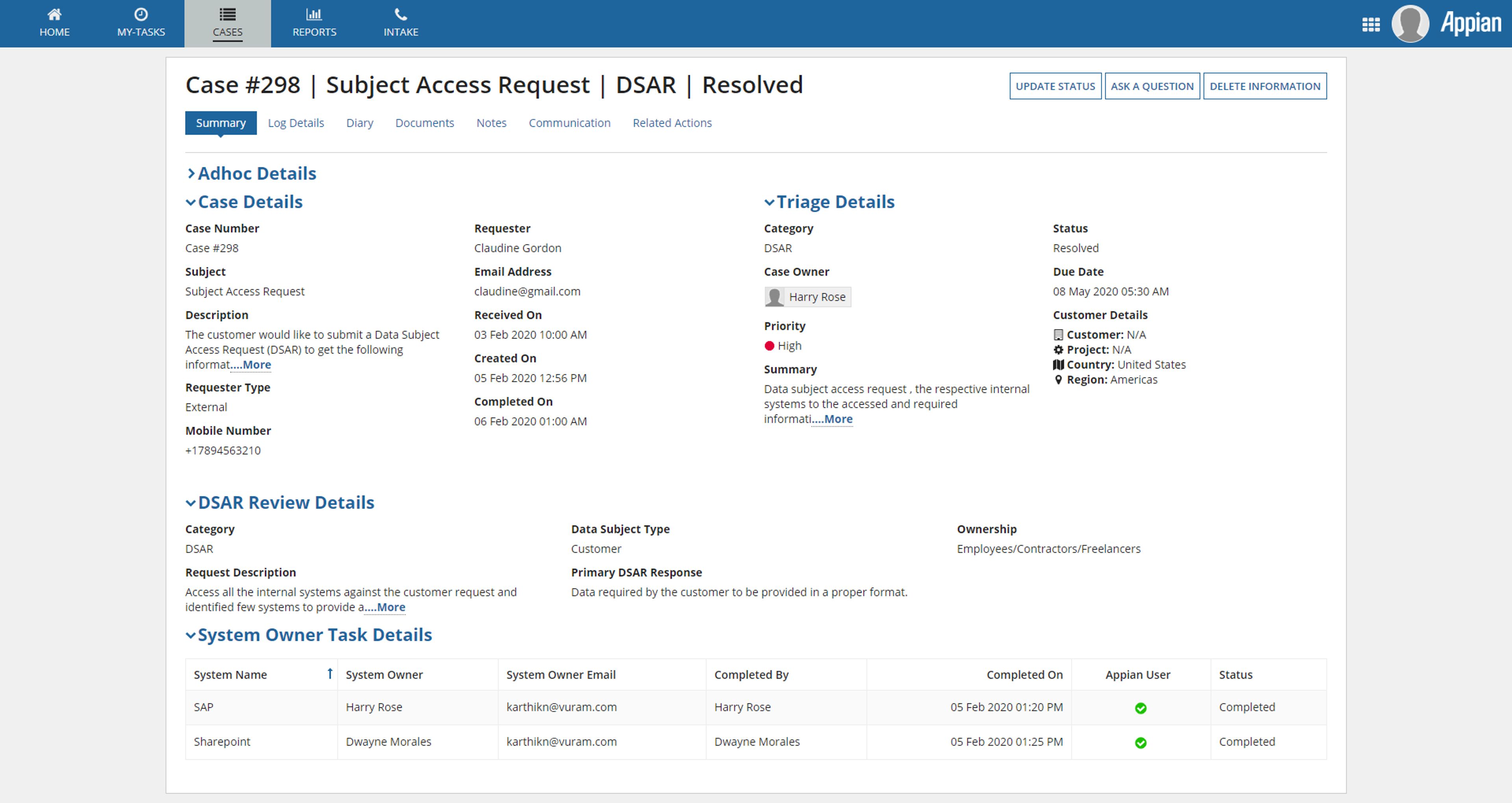 Data Subject & Security Request System screenshot 2