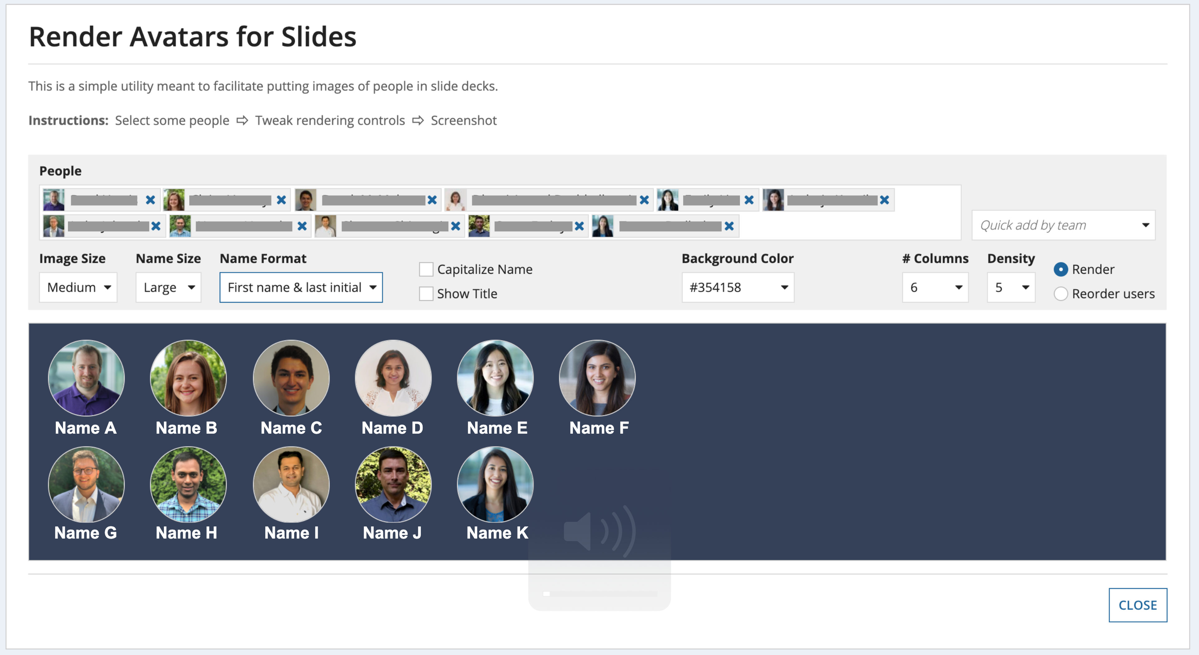 Render Avatars for Presentation screenshot 1