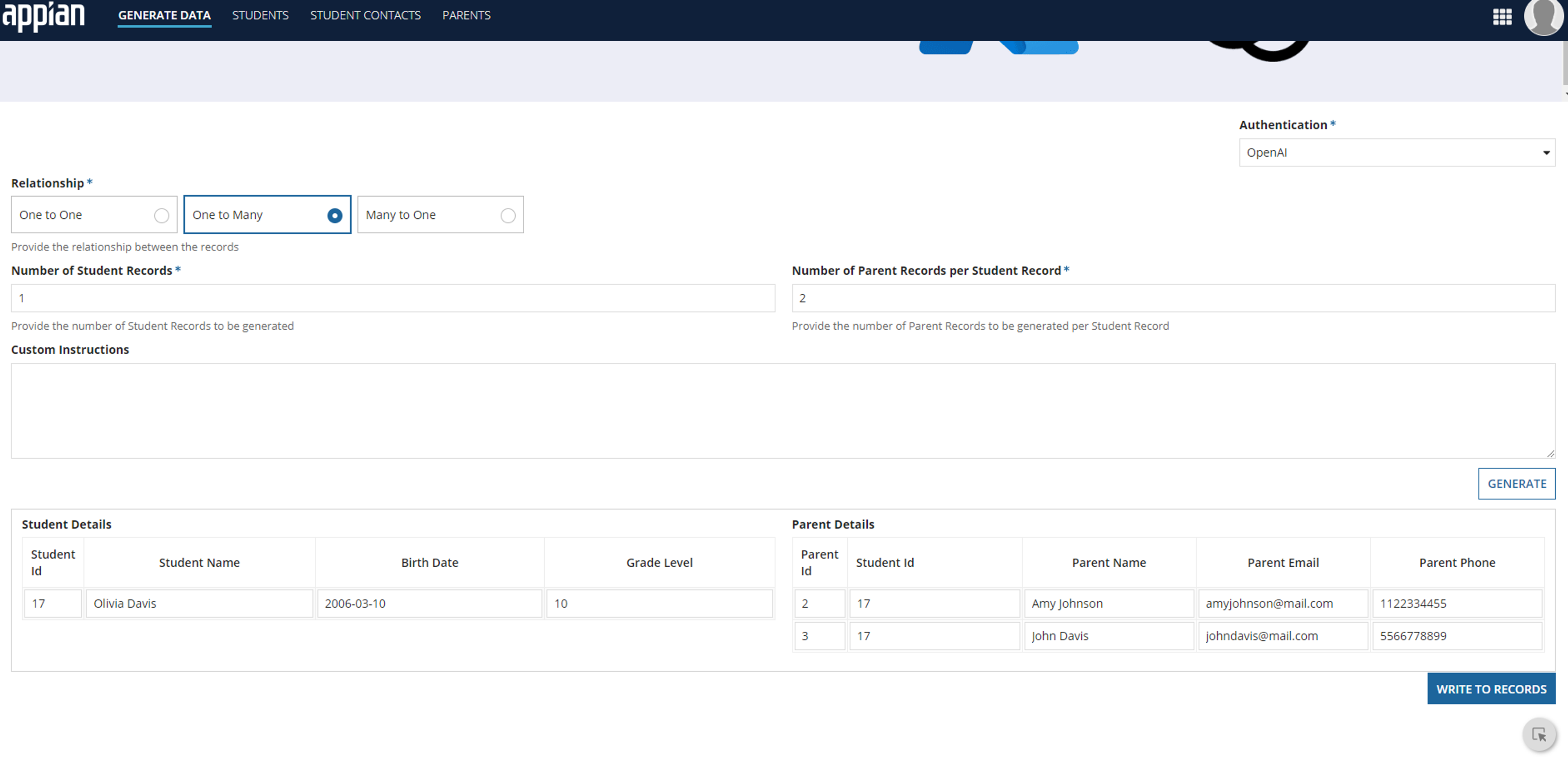 Appian Connected Systems - GenAI Tool- Data Generator screenshot 4