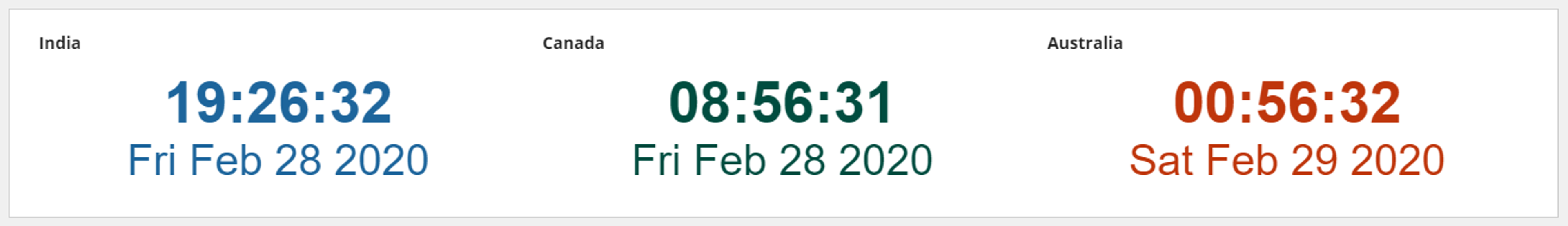 World Clock Component screenshot 2