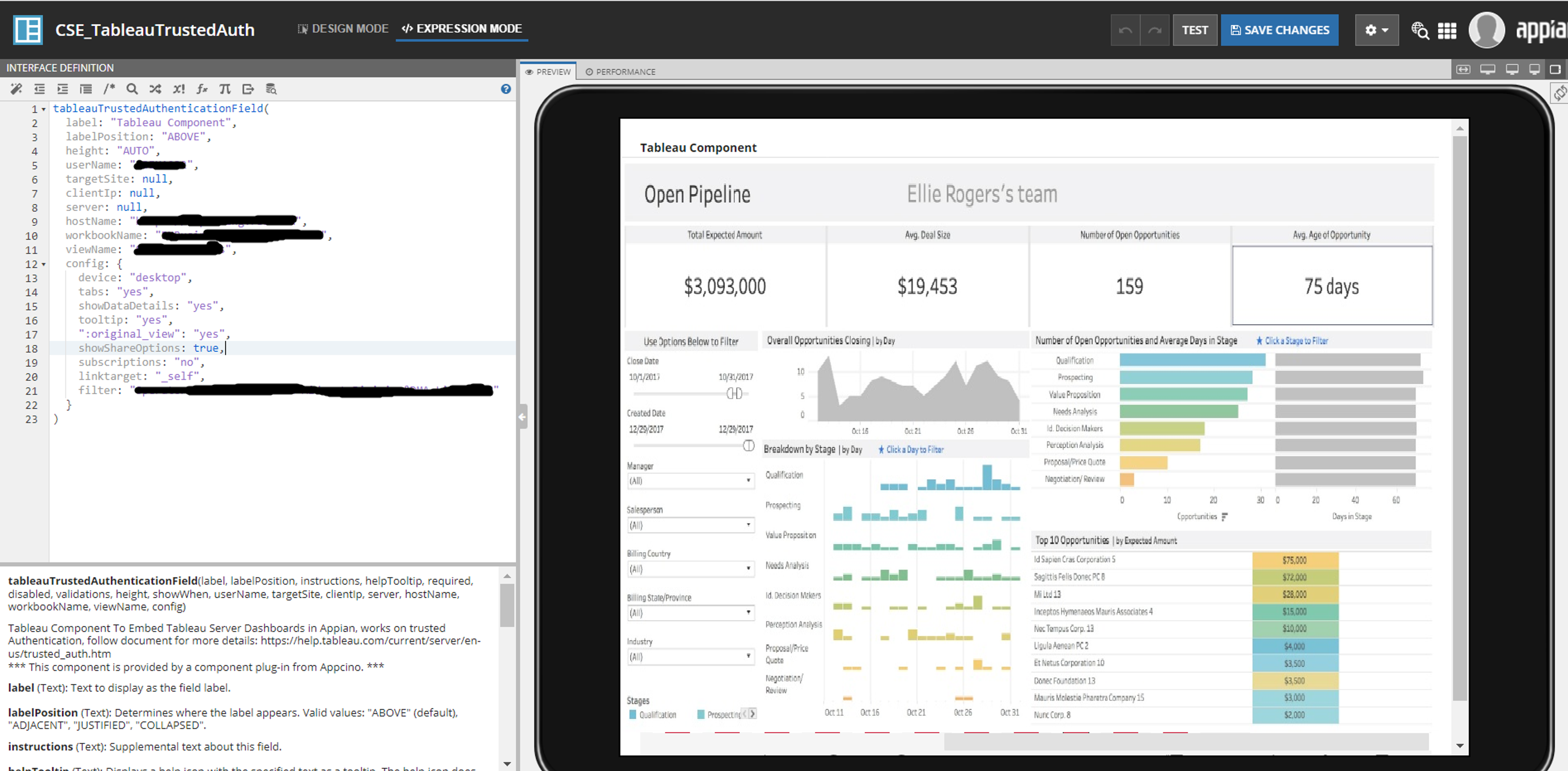 Tableau Trusted Auth Field screenshot 1