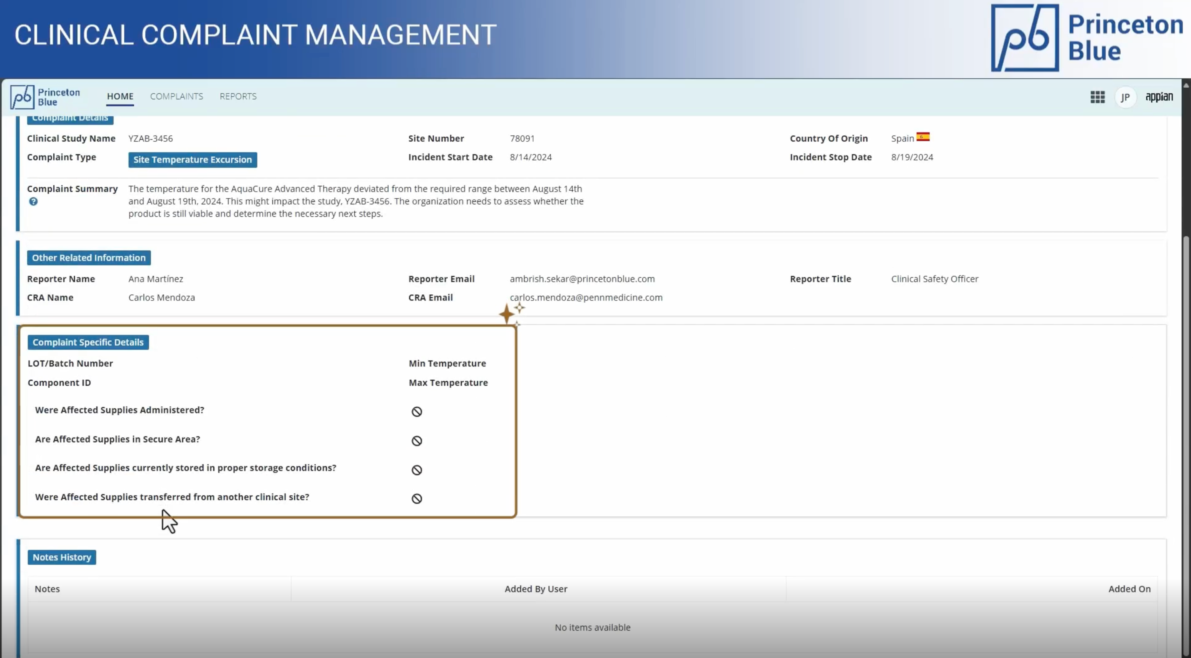Clinical Complaints Management screenshot 2