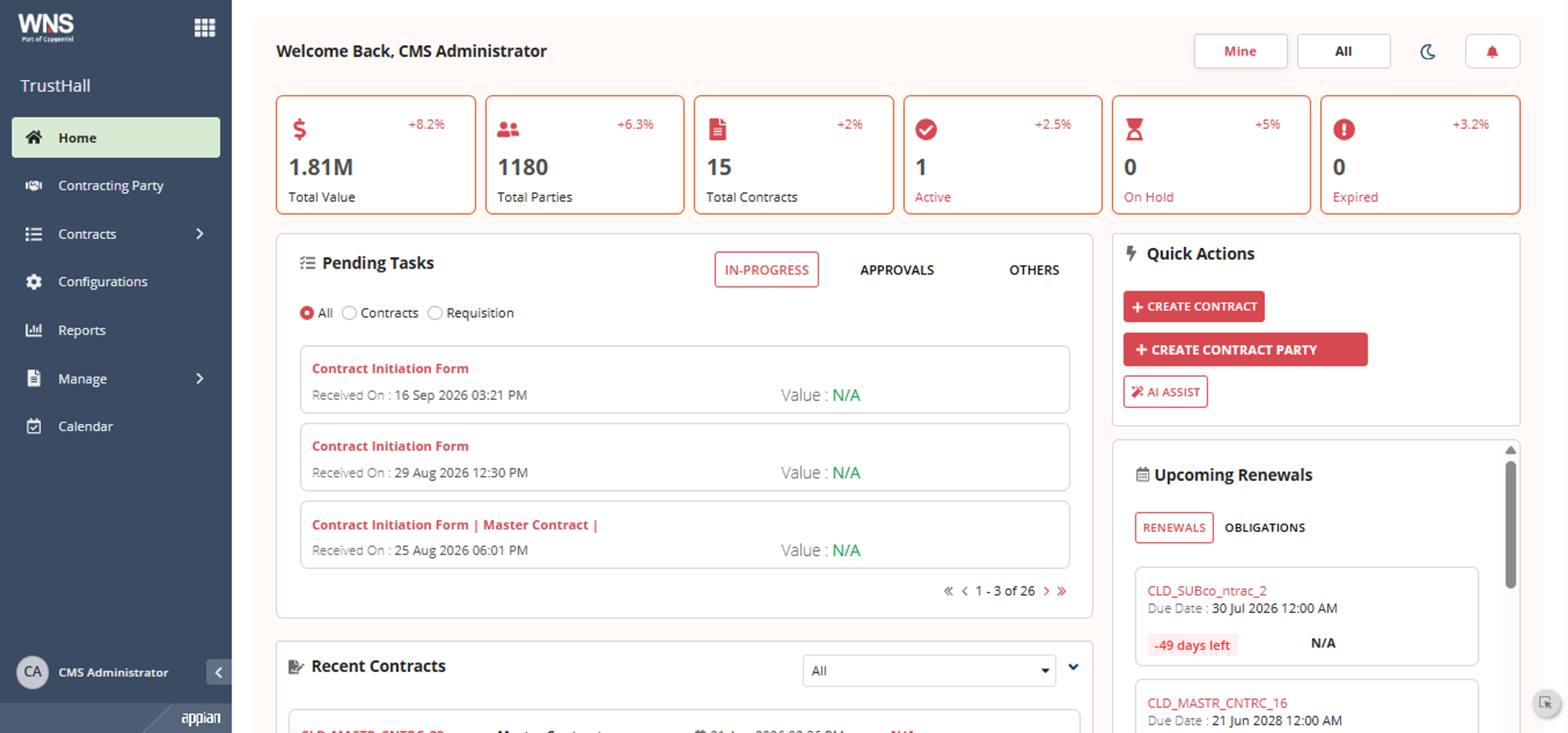 TrustHall - Contract Management System screenshot 1