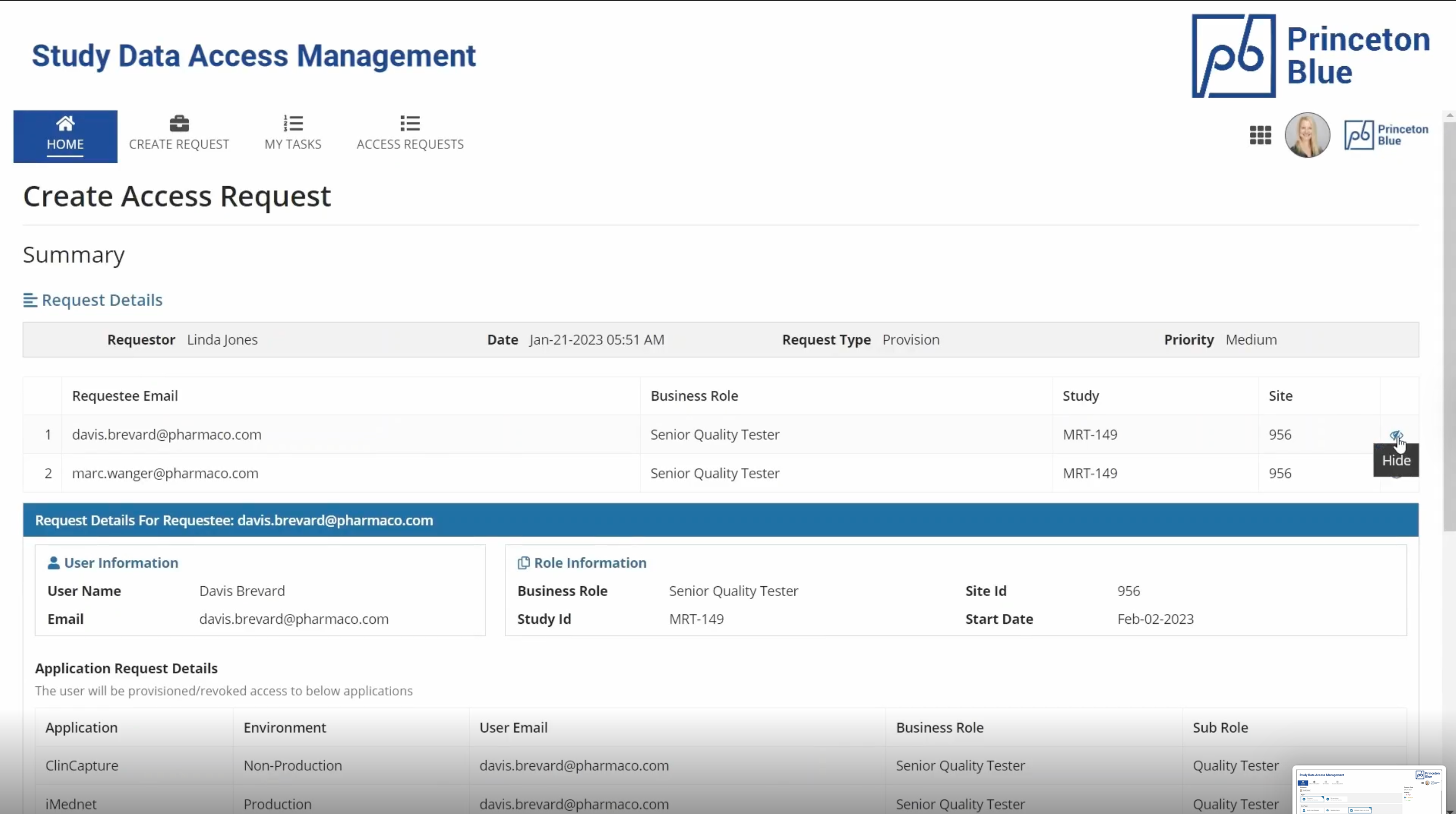 Study Data Access Management screenshot 7