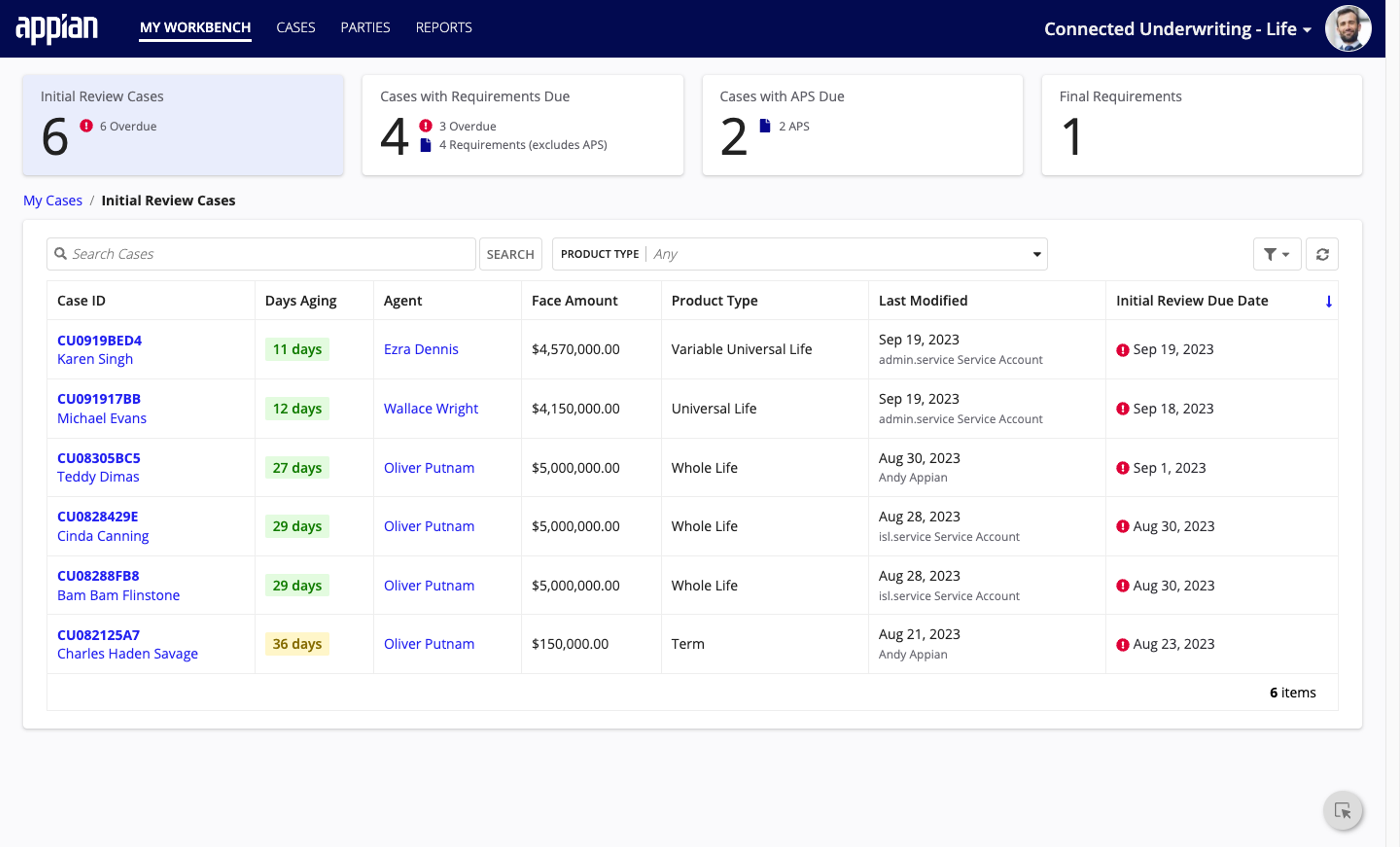 Appian Connected Underwriting Life Workbench screenshot 4