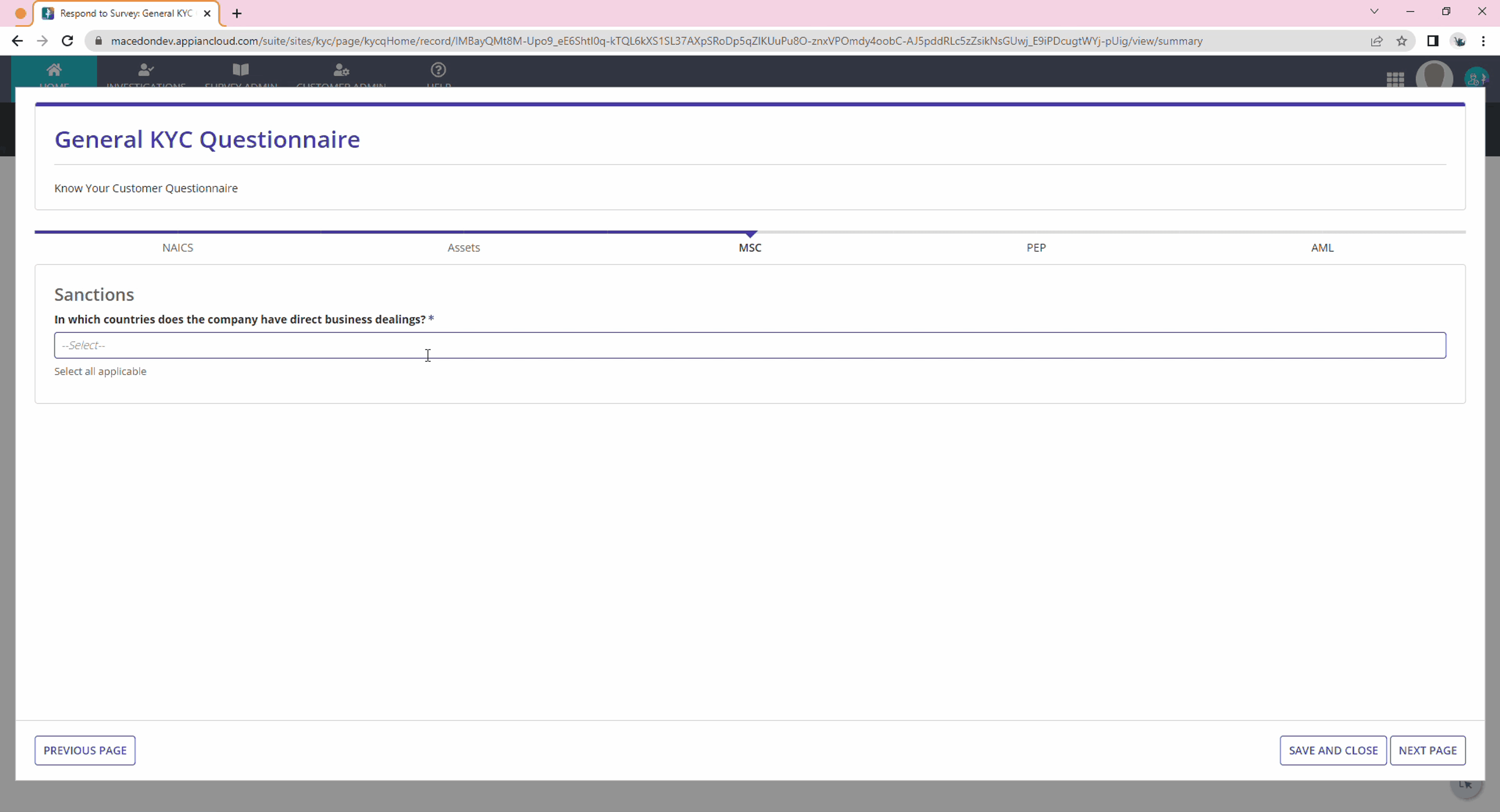 Know Your Customer Questionnaire  screenshot 2