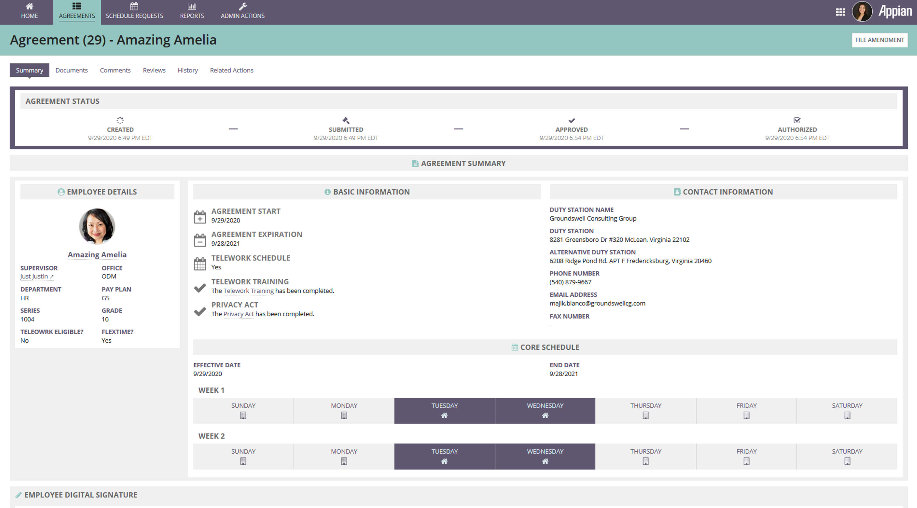 Telework Management System screenshot 2