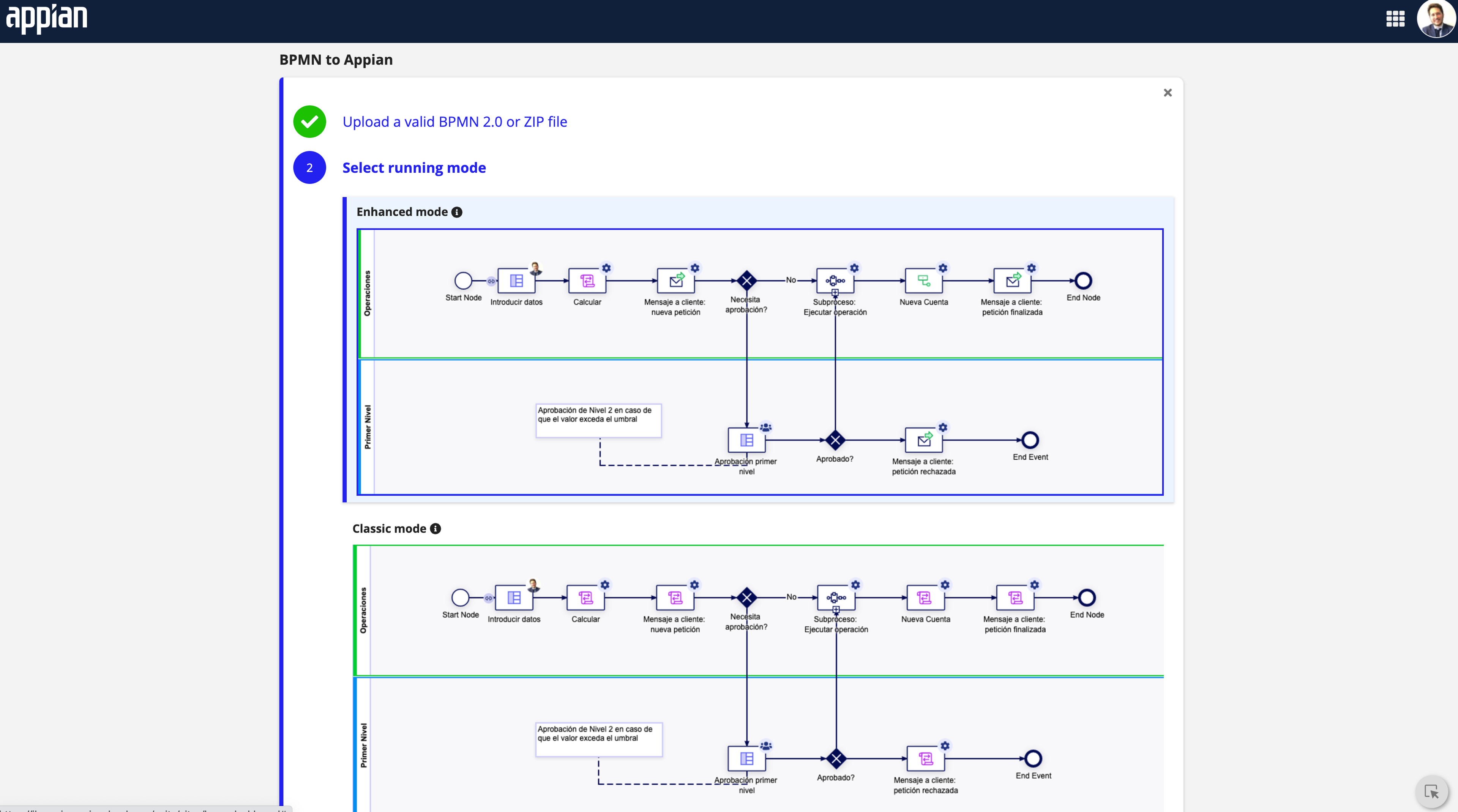 BPMN Transformer screenshot 2